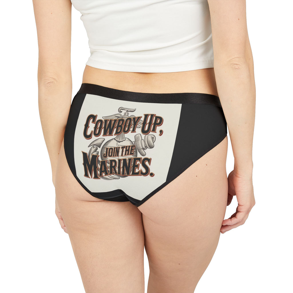 Patriotic Women's Underwear Set - 'Cowboy Up, Join the Marines' & Graphic Design