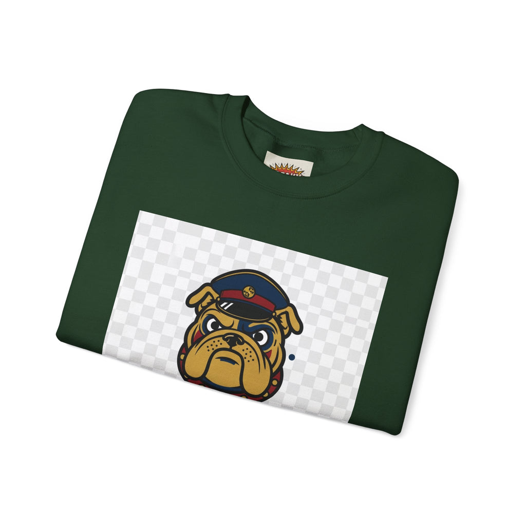 Bulldog Crewneck Sweatshirt — "Devil Dog" Military Mascot Graphic