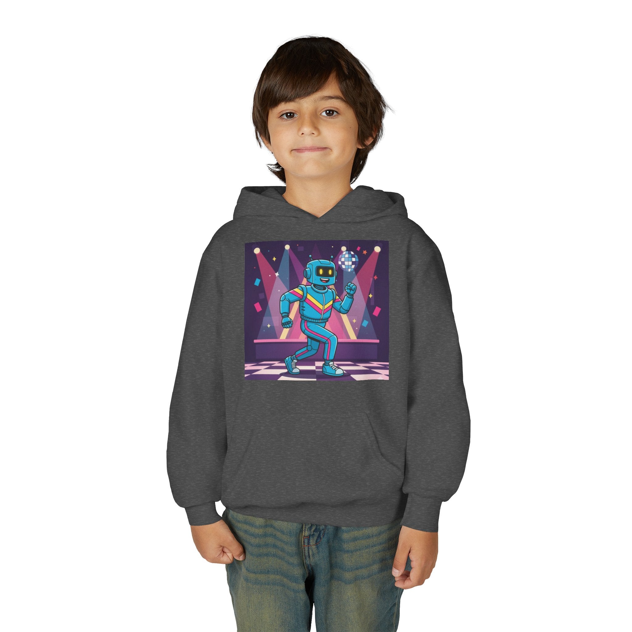 Kids Robot Disco Hoodie — 'Freaky Ko' Back Logo Youth Sweatshirt