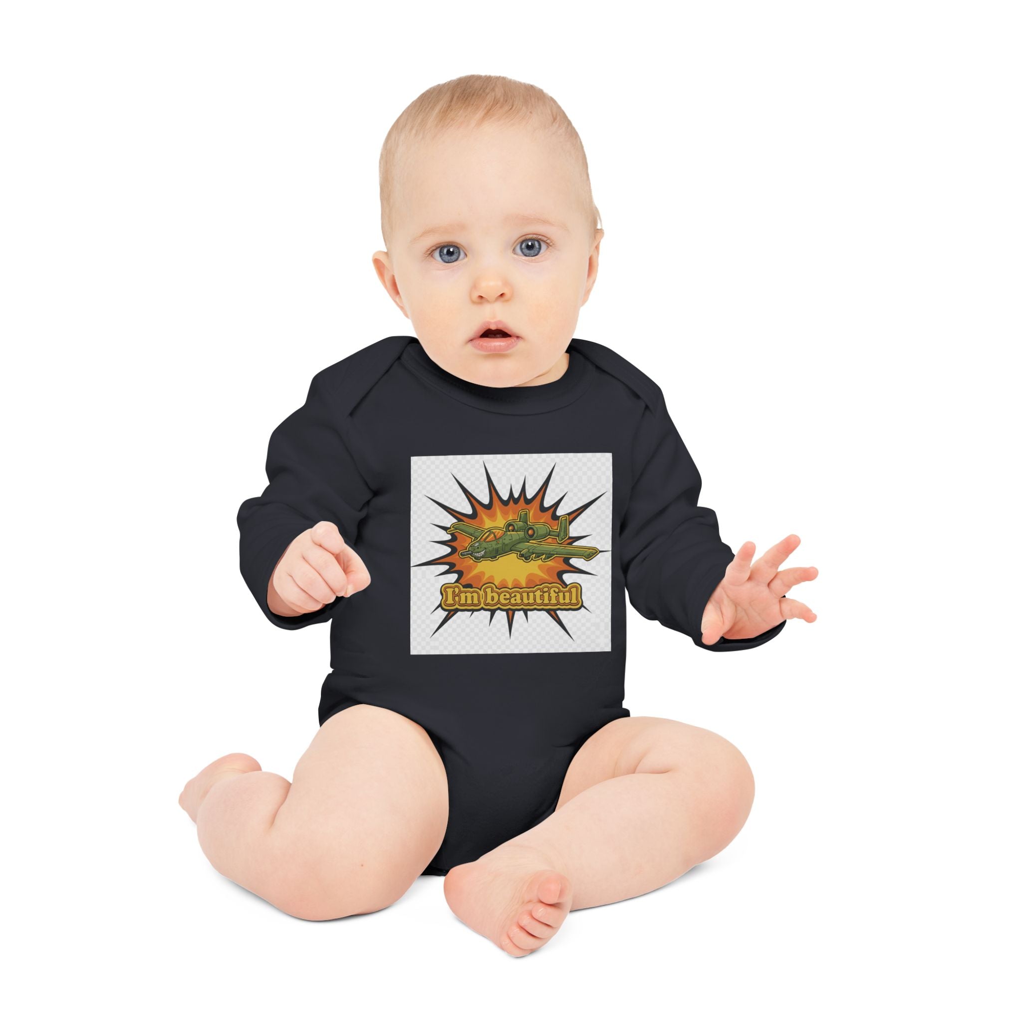 I'm Beautiful Baby Bodysuit - Organic Long Sleeve Infant Outfit