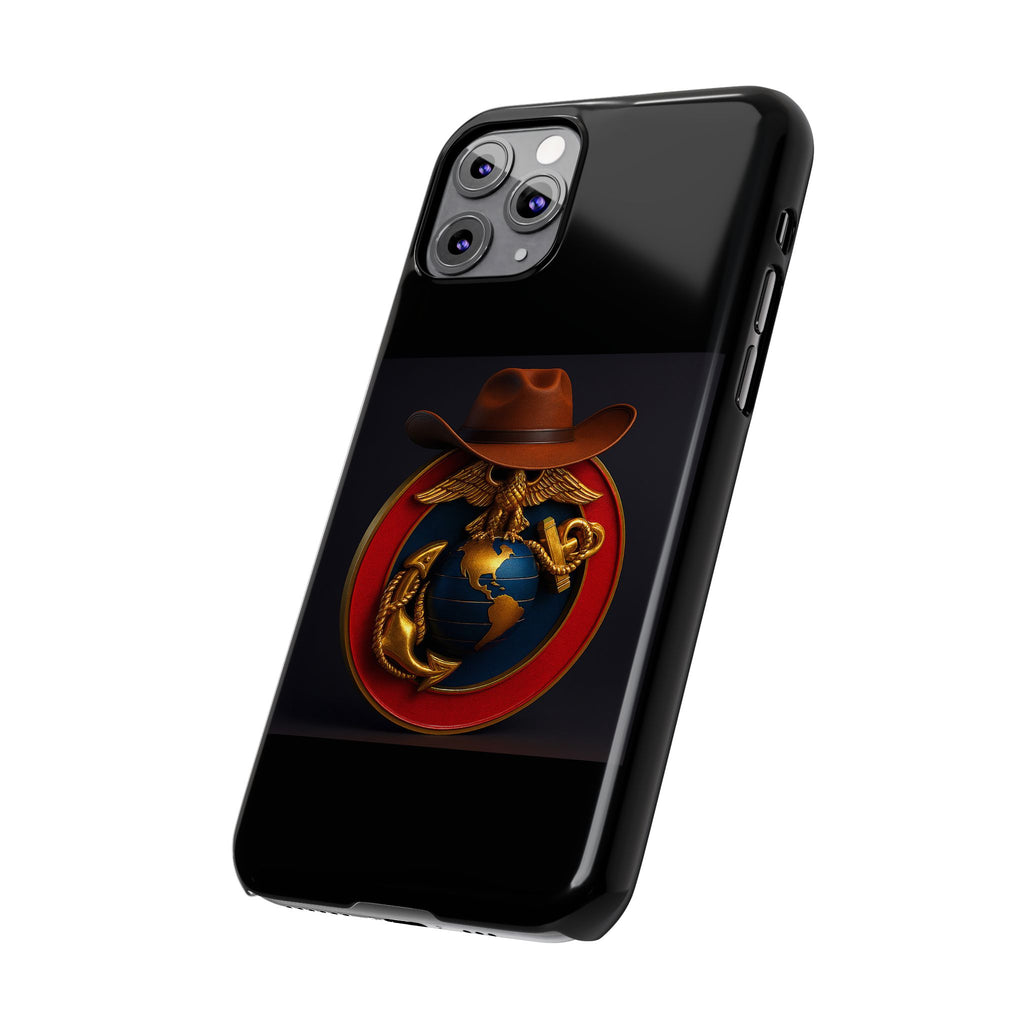 Slim Phone Case with Marine Corps Eagle Globe and Anchor Design