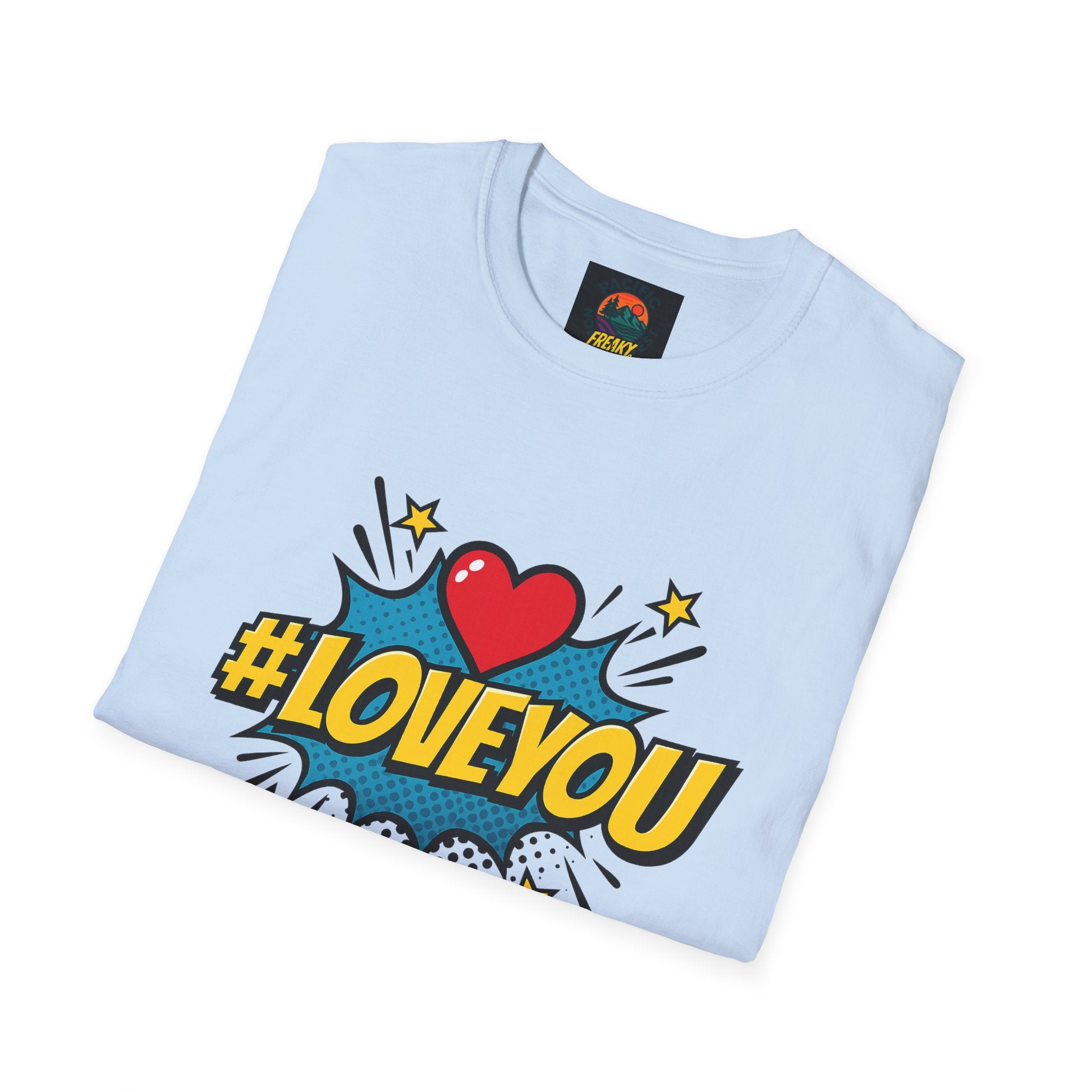 I Love You Pop Art T-Shirt — Retro Comic Heart Design