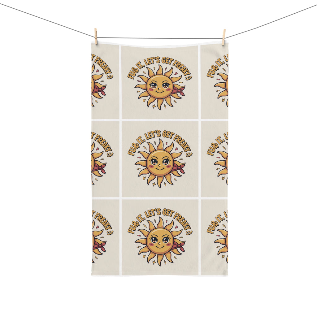 Sunny Vibes Hand Towel - "Let's Get Cozy" Design