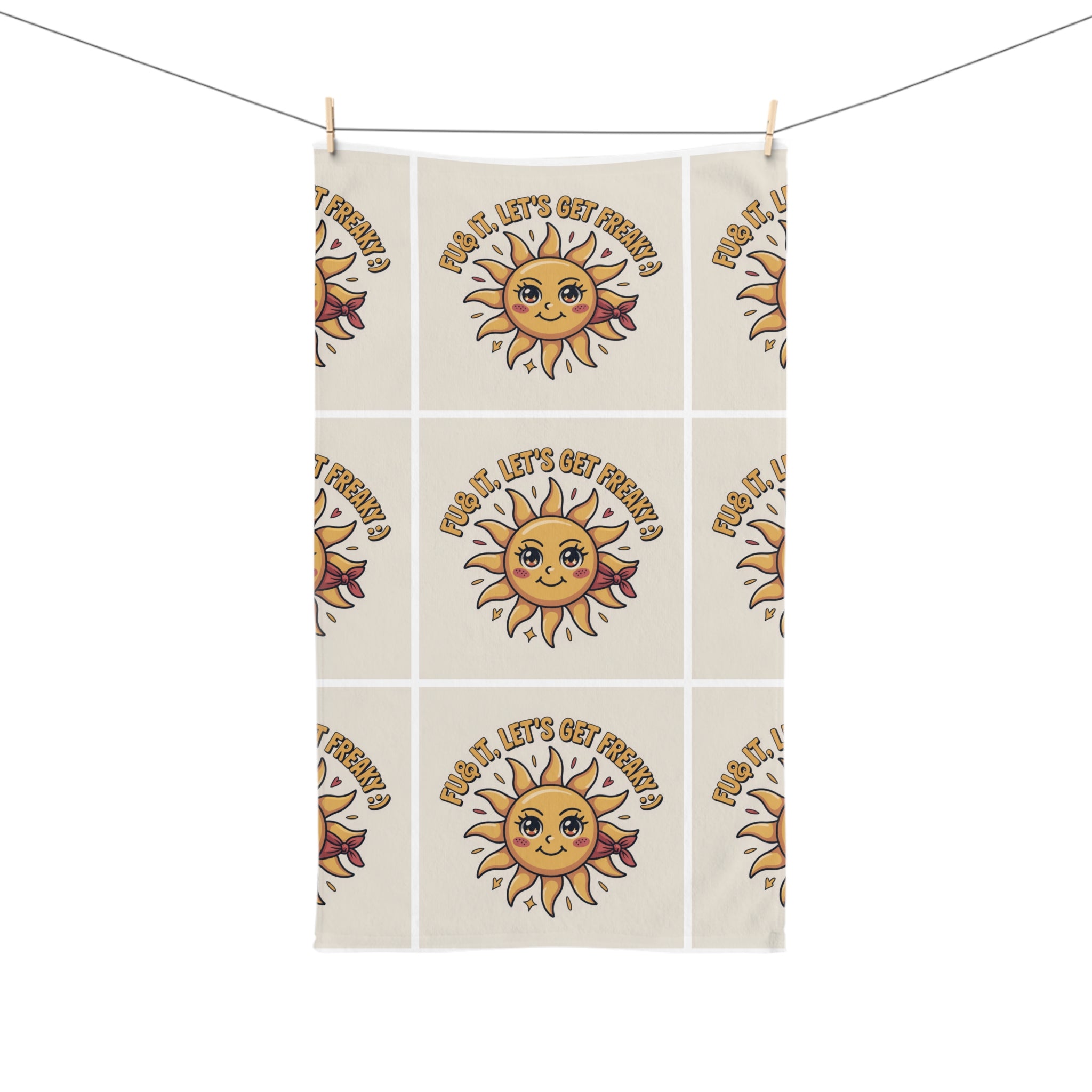 Sunny Vibes Hand Towel - "Let's Get Cozy" Design