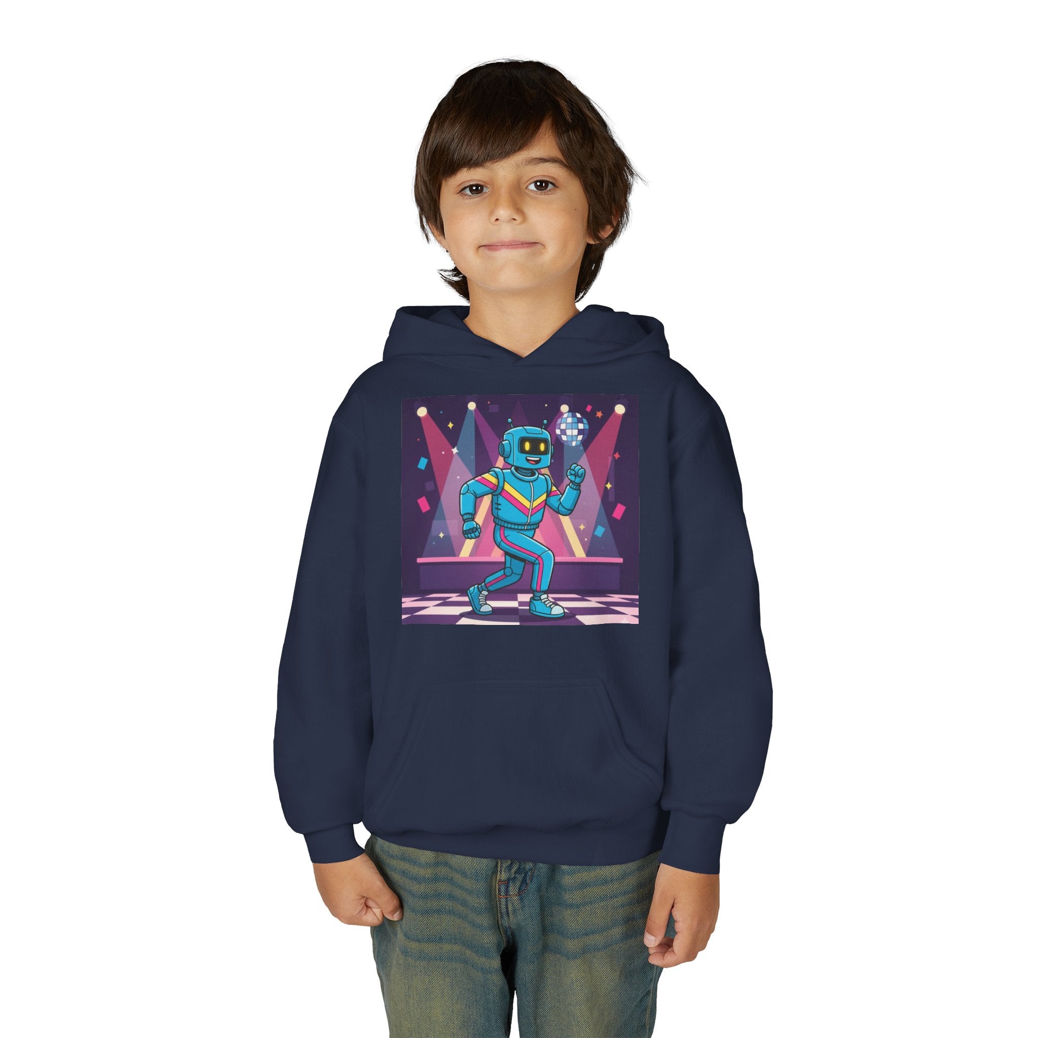 Kids Robot Disco Hoodie — 'Freaky Ko' Back Logo Youth Sweatshirt