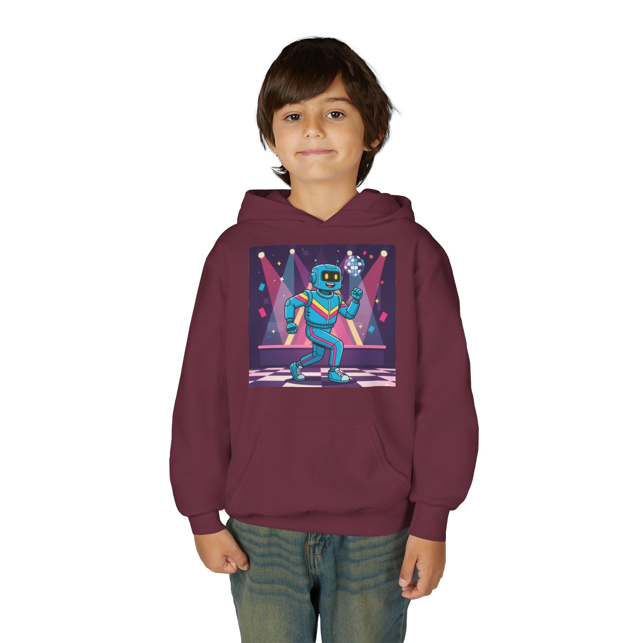 Kids Robot Disco Hoodie — 'Freaky Ko' Back Logo Youth Sweatshirt