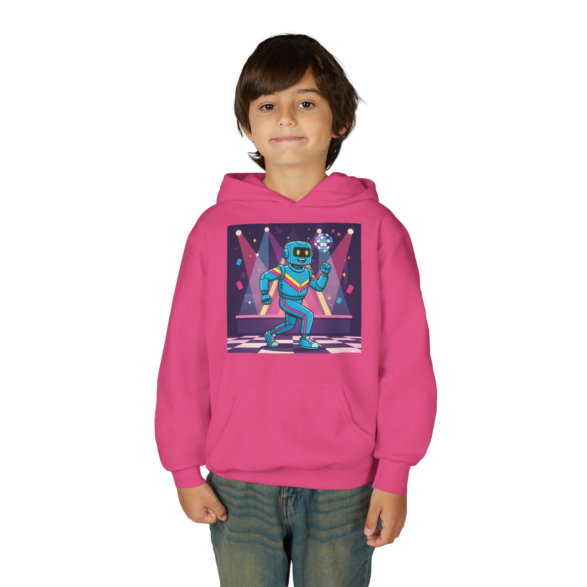 Kids Robot Disco Hoodie — 'Freaky Ko' Back Logo Youth Sweatshirt