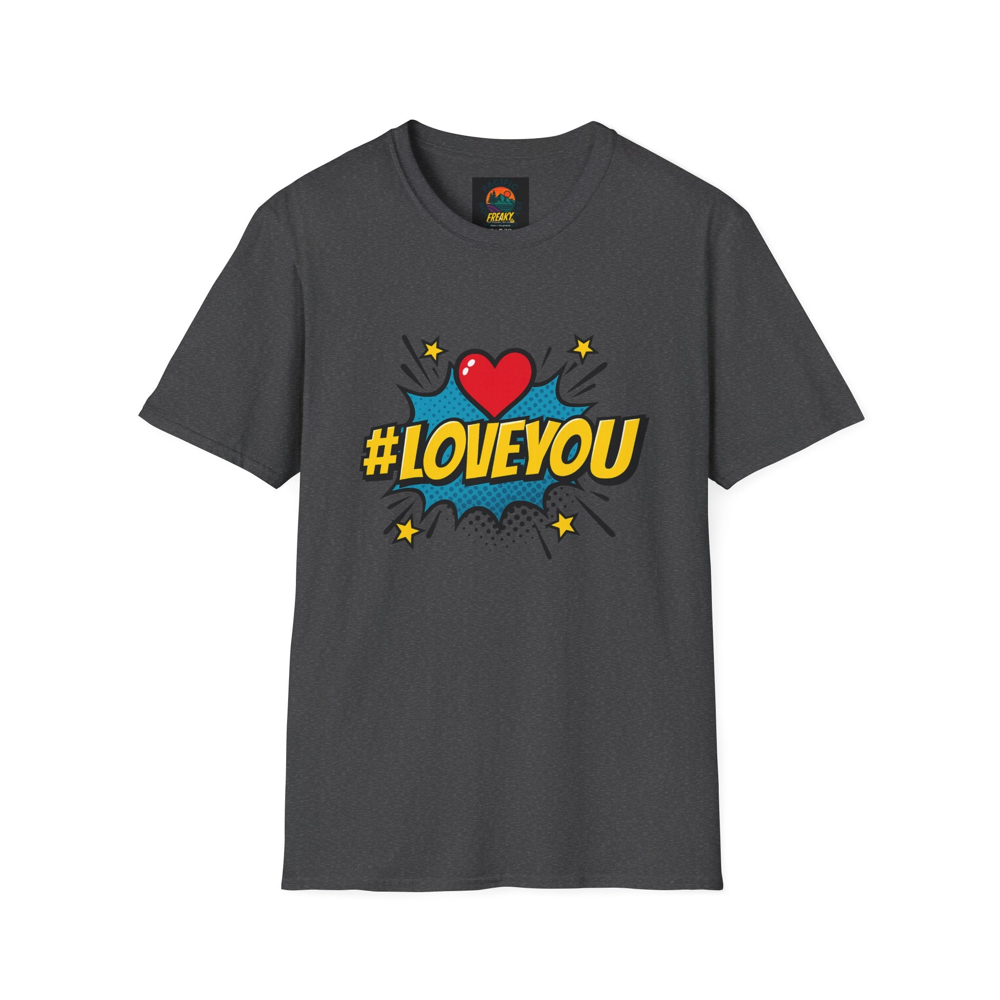 I Love You Pop Art T-Shirt — Retro Comic Heart Design