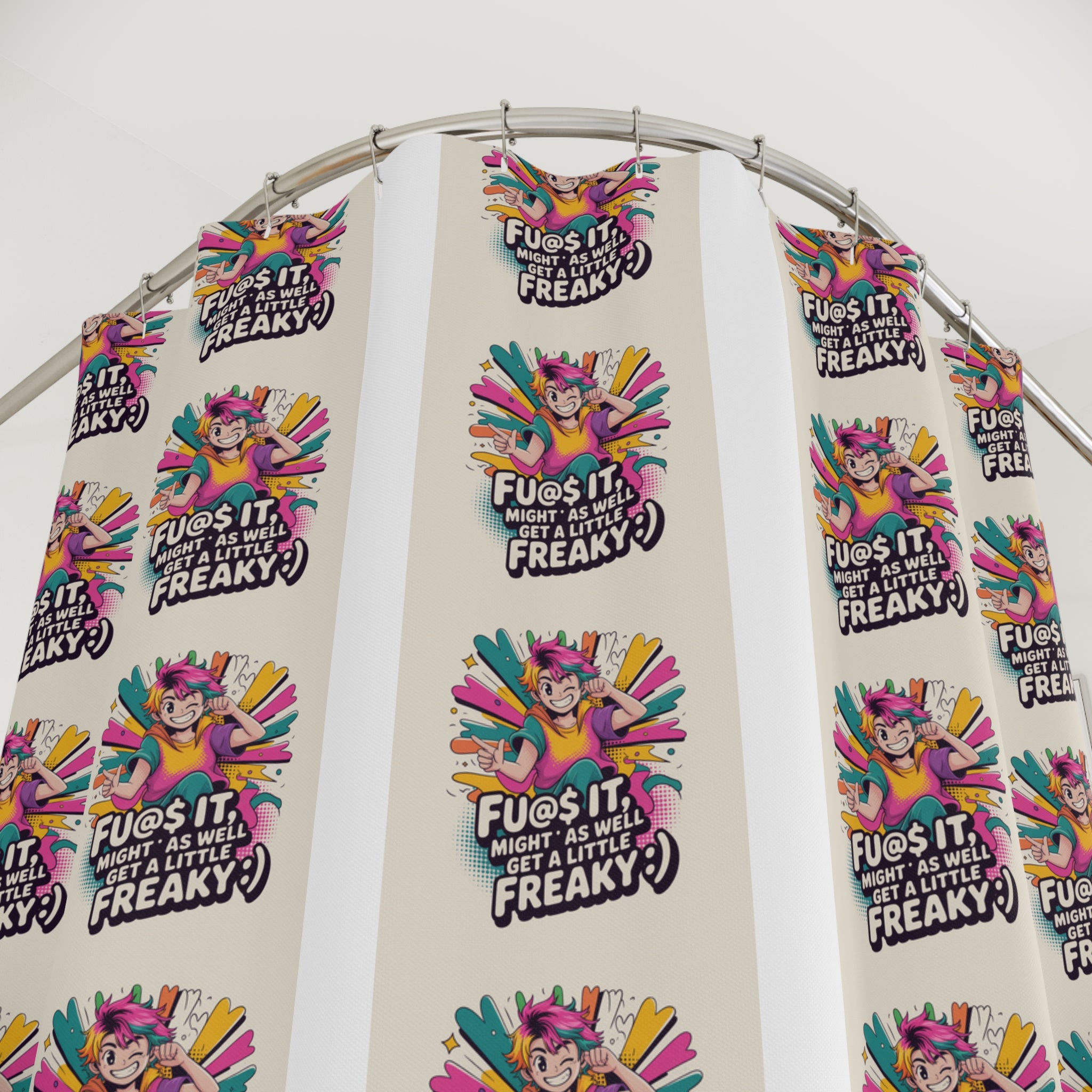 Freaky Fun Shower Curtain - Colorful Quirky Bathroom Decor