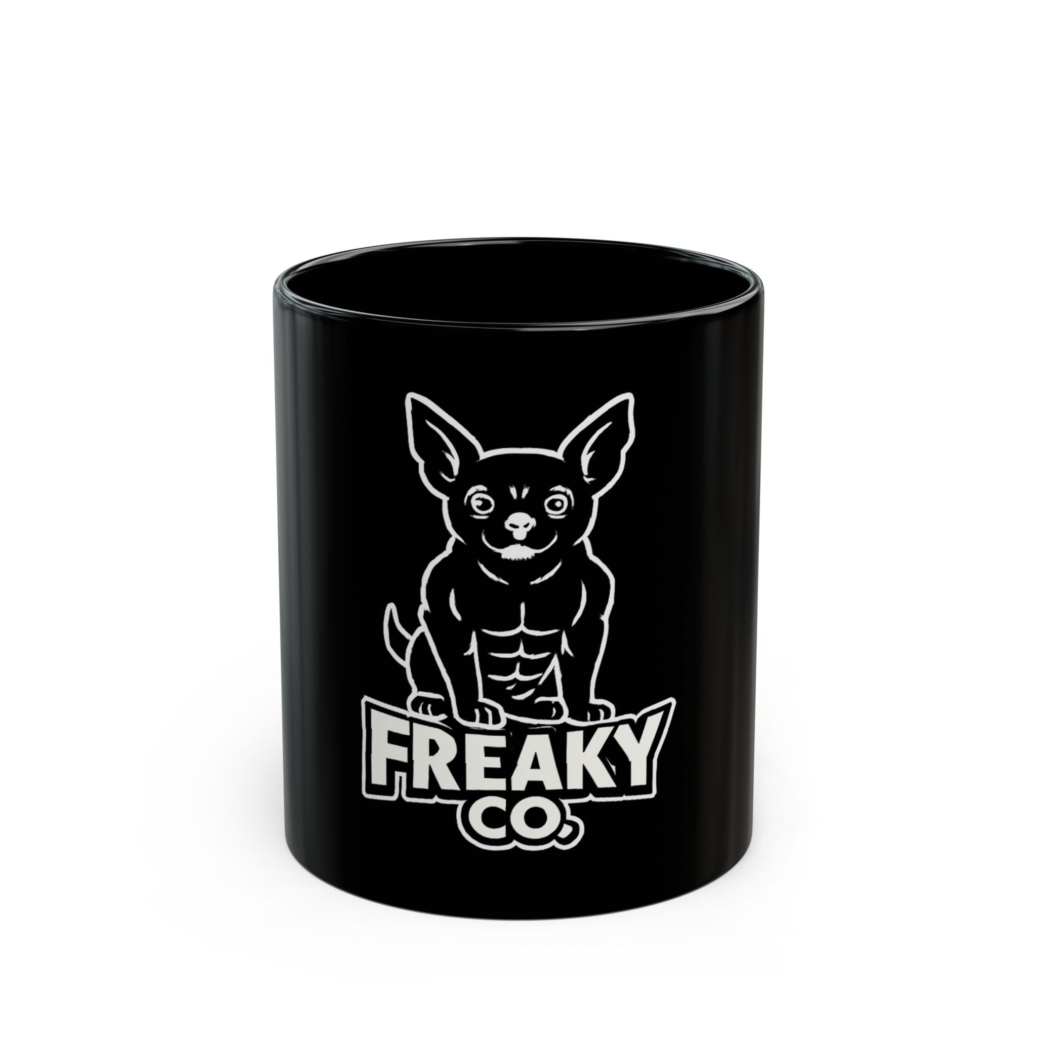 Freaky Co. Black Mug - Cool Chihuahua Design for Dog Lovers