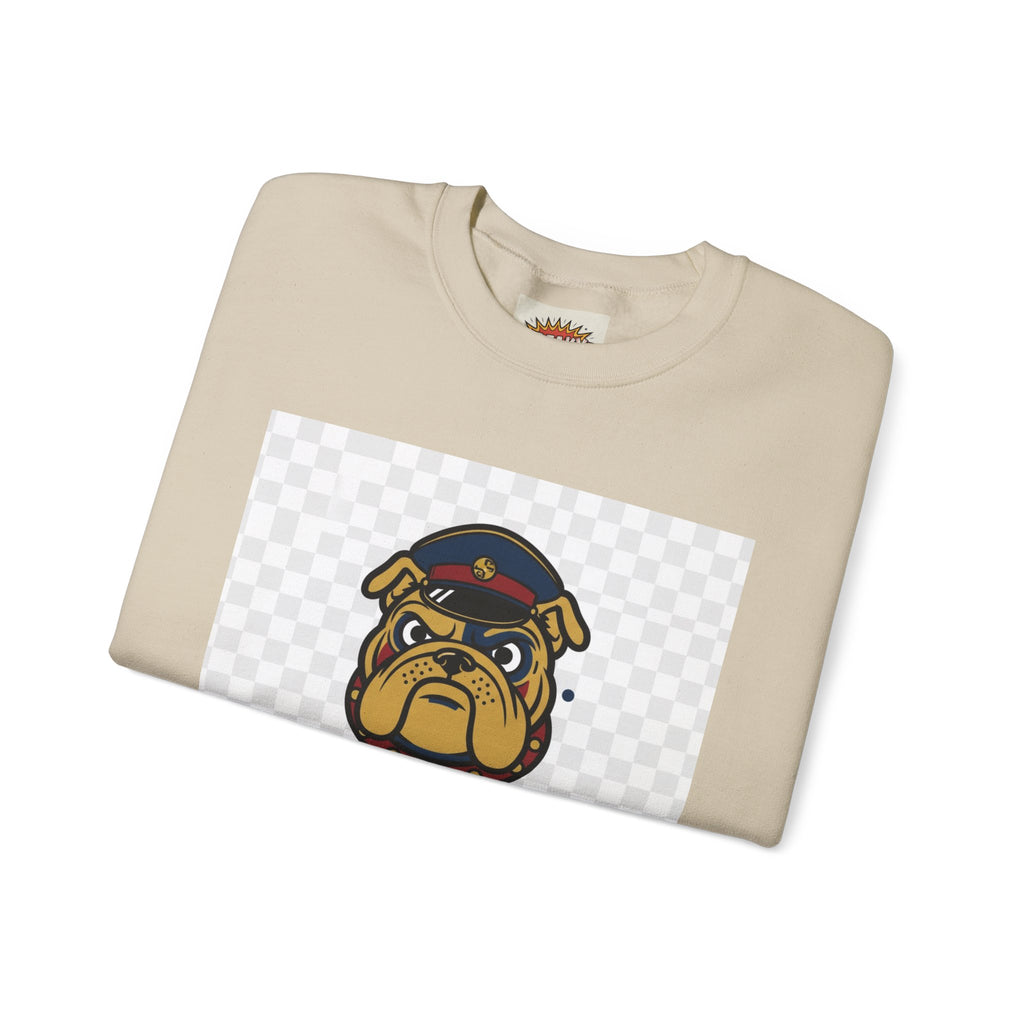 Bulldog Crewneck Sweatshirt — "Devil Dog" Military Mascot Graphic