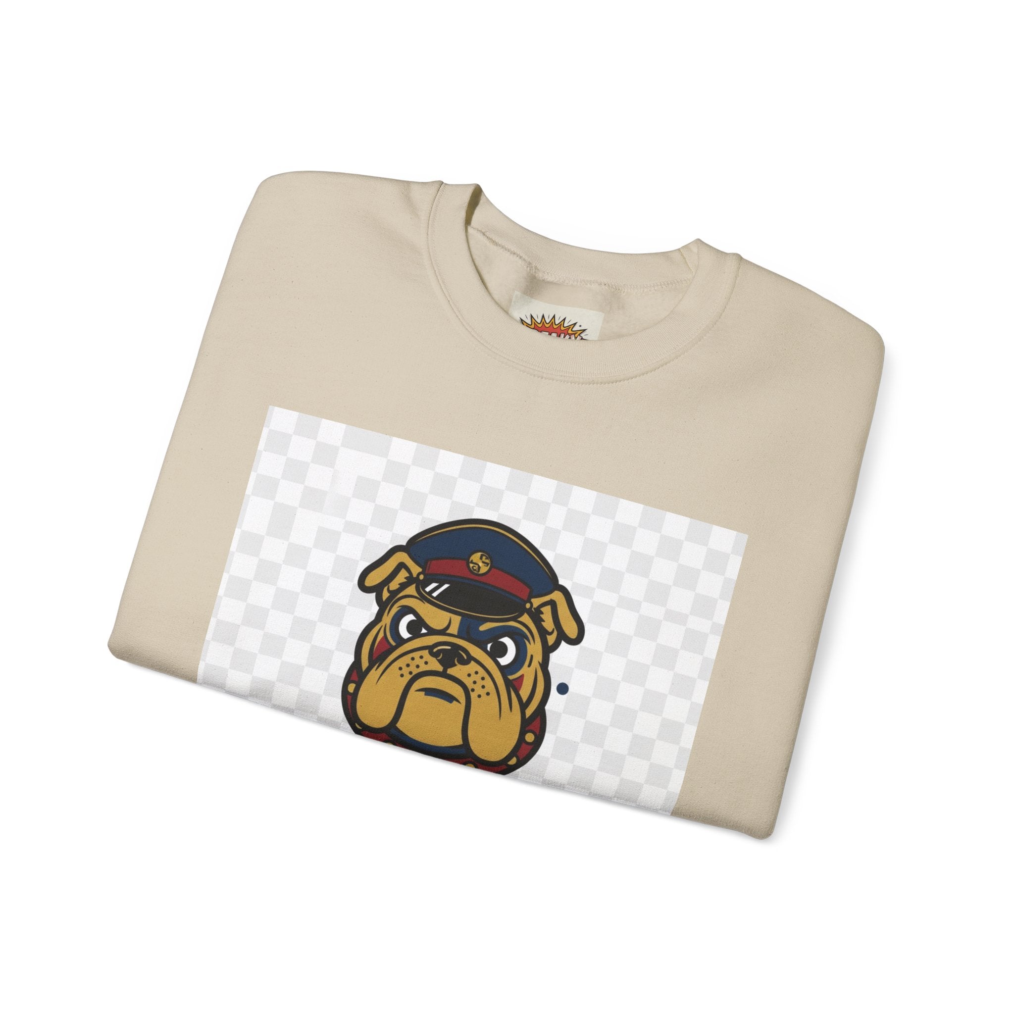 Bulldog Crewneck Sweatshirt — "Devil Dog" Military Mascot Graphic