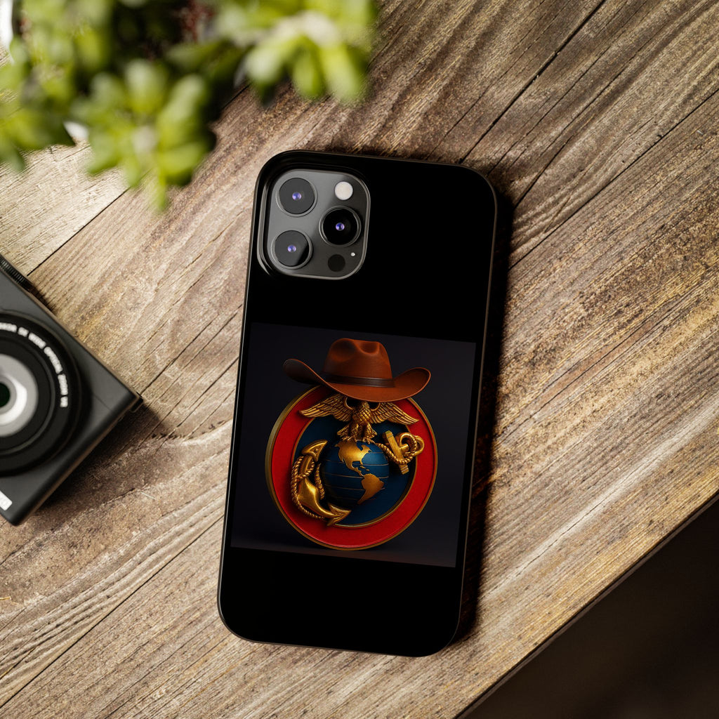 Slim Phone Case with Marine Corps Eagle Globe and Anchor Design
