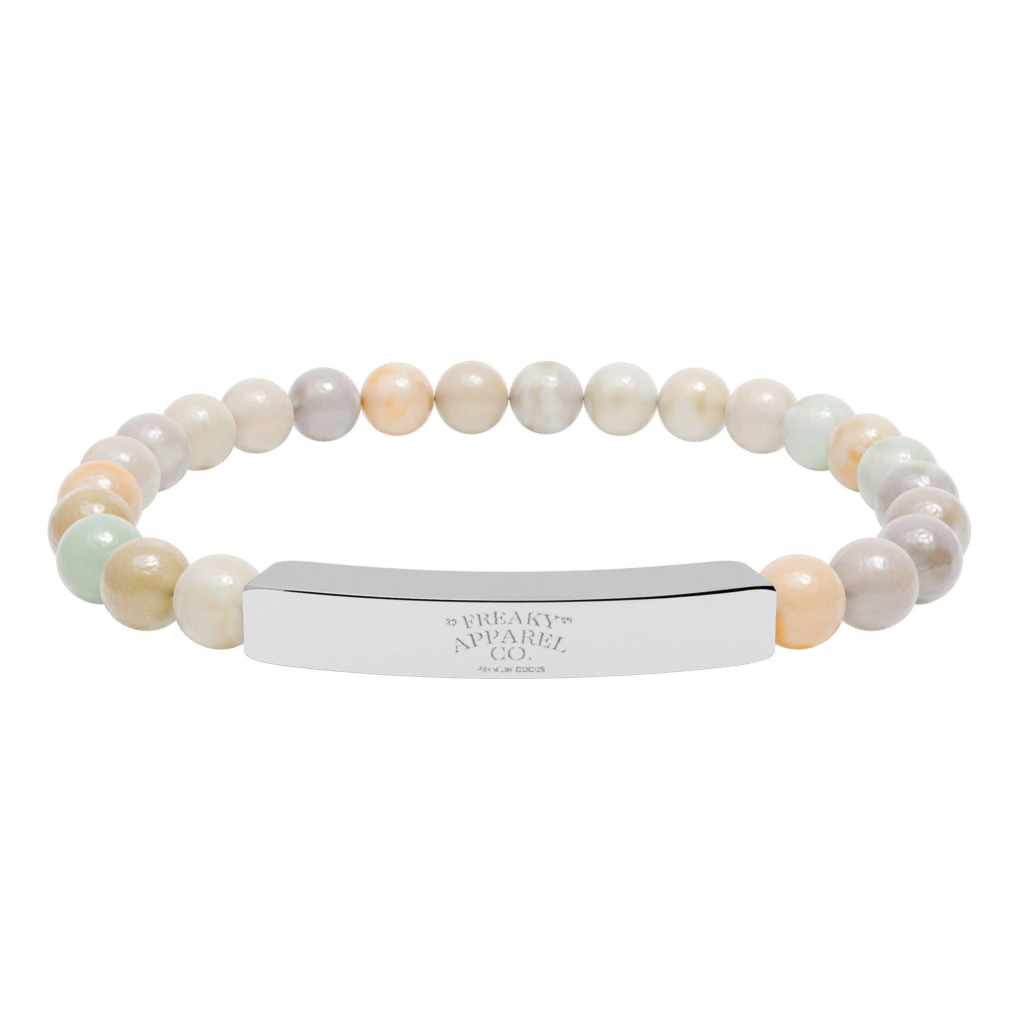 Natural Stone Engraved Bar Bracelet for Mindfulness