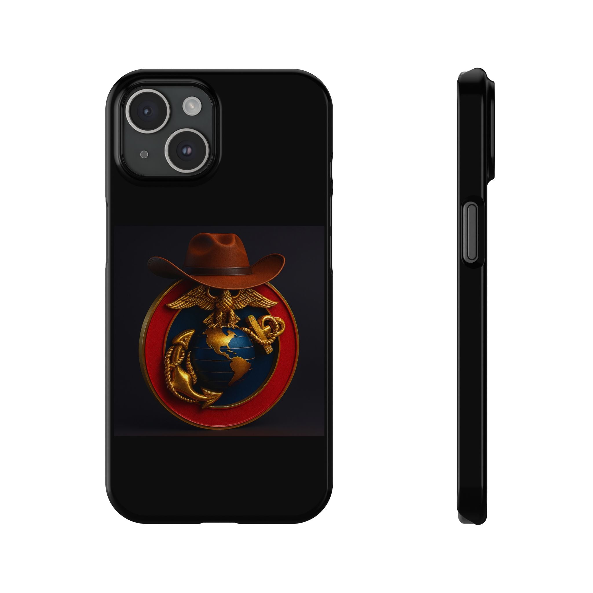 Slim Phone Case with Marine Corps Eagle Globe and Anchor Design