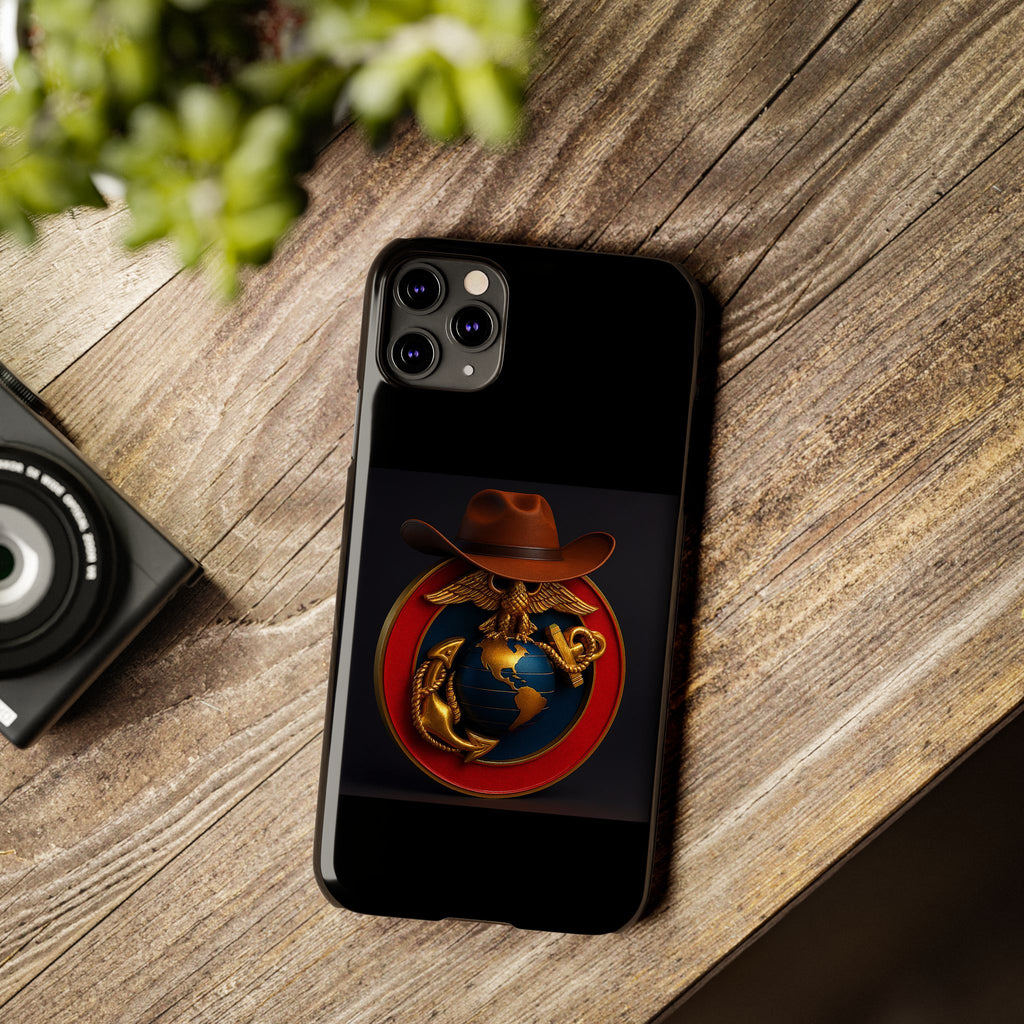 Slim Phone Case with Marine Corps Eagle Globe and Anchor Design