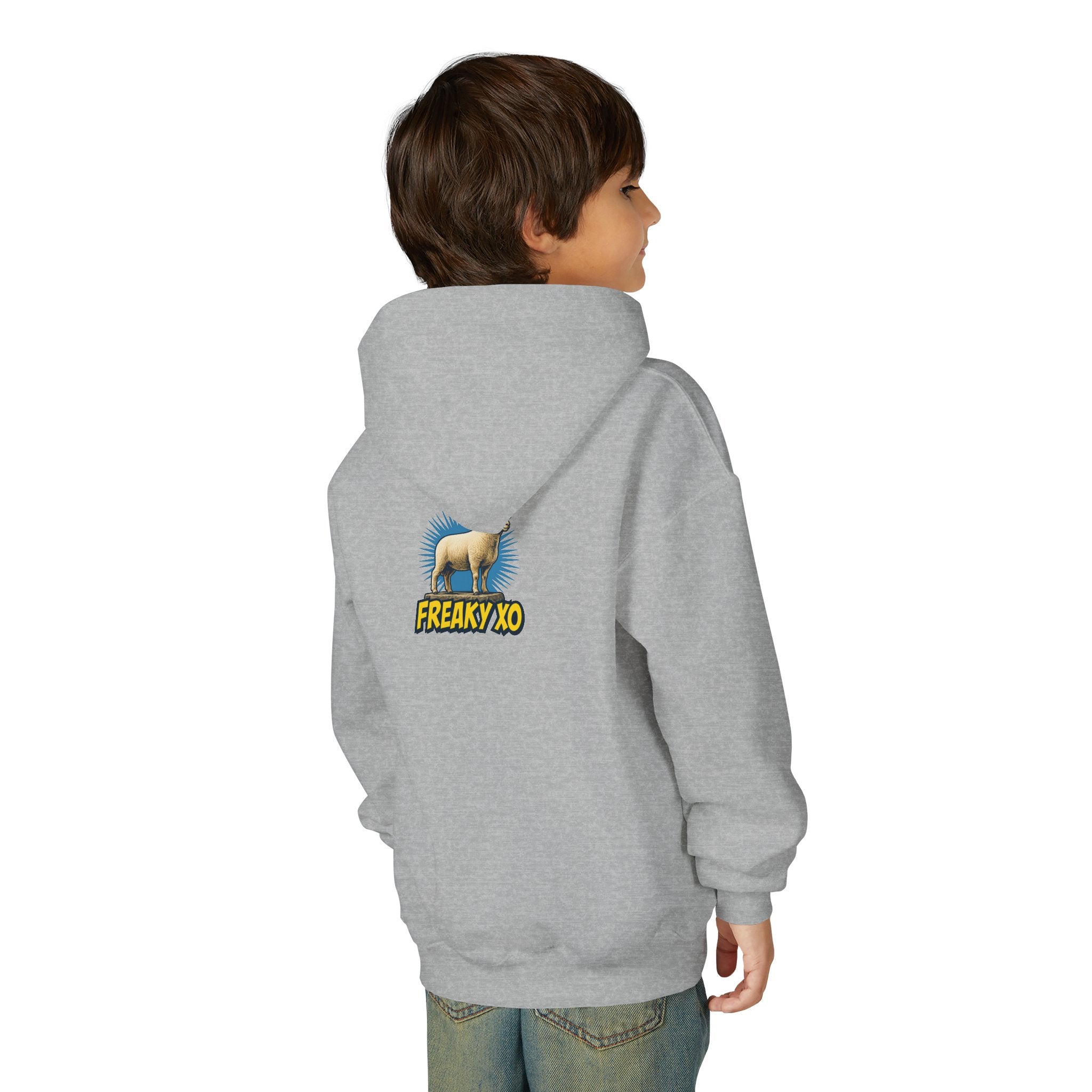 Kids Robot Disco Hoodie — 'Freaky Ko' Back Logo Youth Sweatshirt