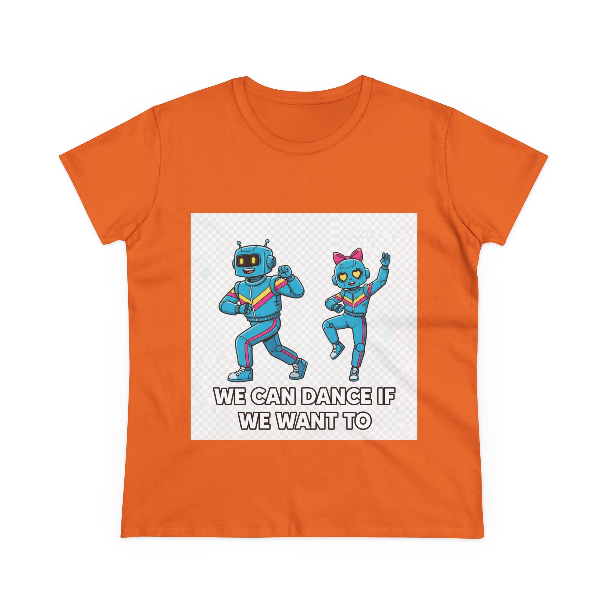 Dancing Robots Tee — “We Can Dance If We Want To” Women's Cotton T‑Shirt