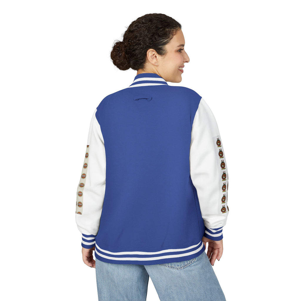 Retro Letterman Jacket with Cheerful Graphics