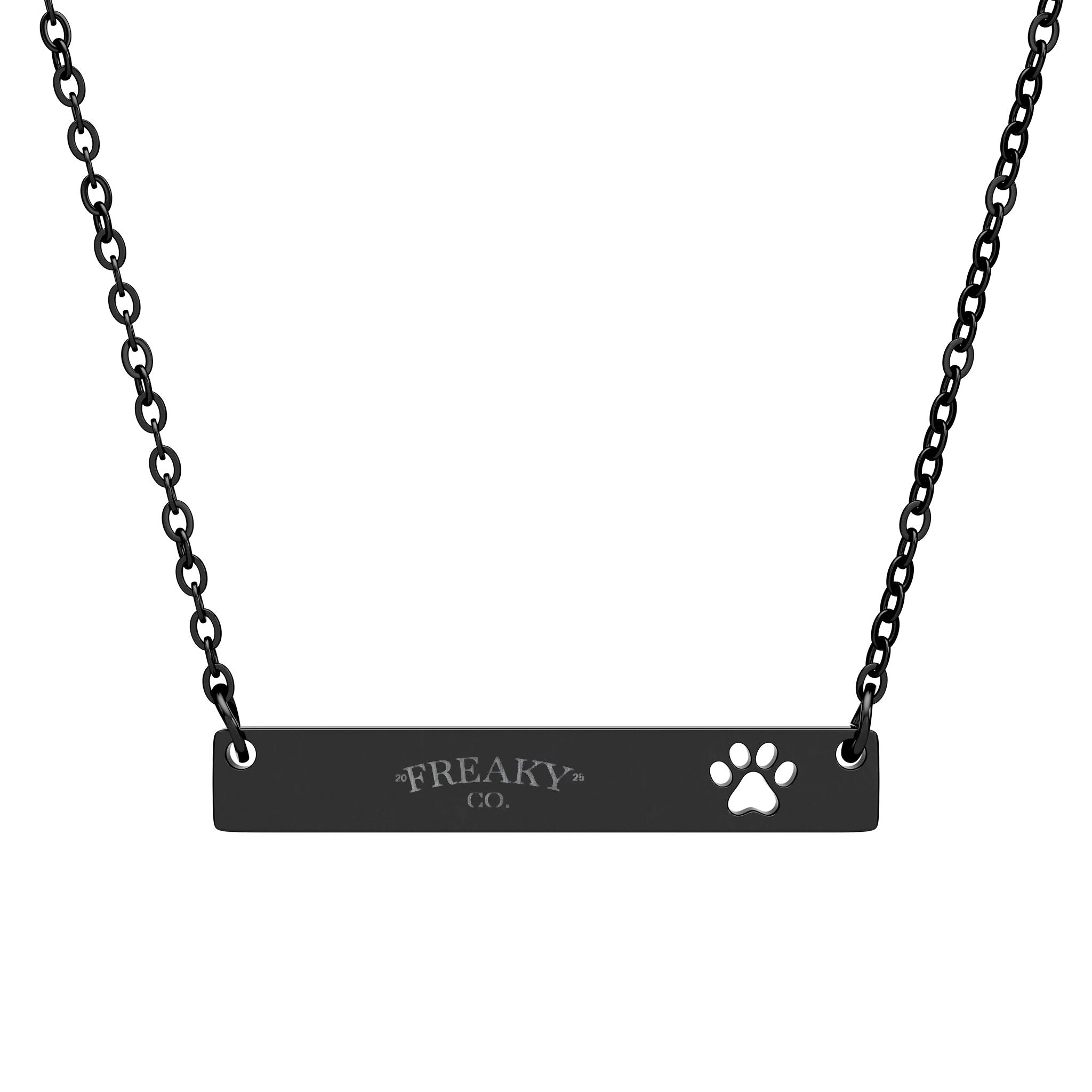 Engraved Paw Print Necklace for Pet Lovers