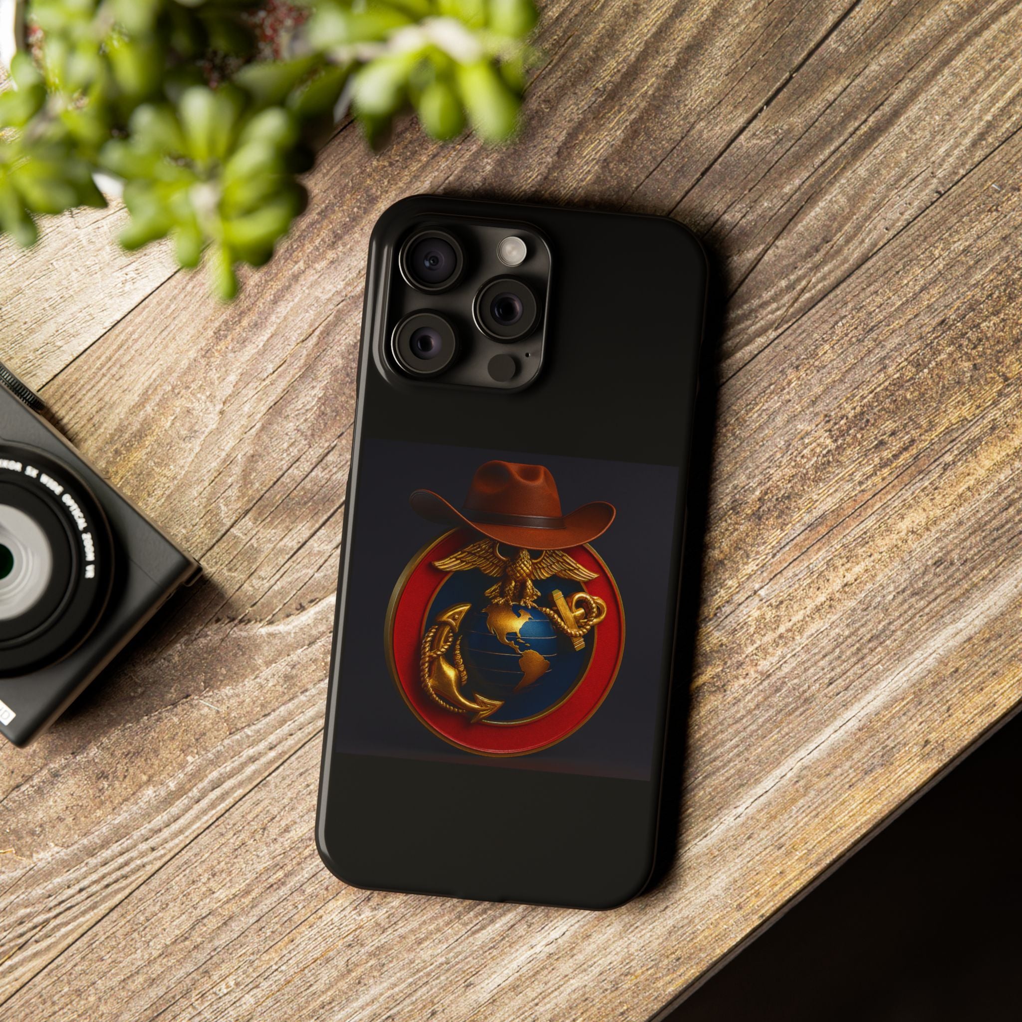 Slim Phone Case with Marine Corps Eagle Globe and Anchor Design