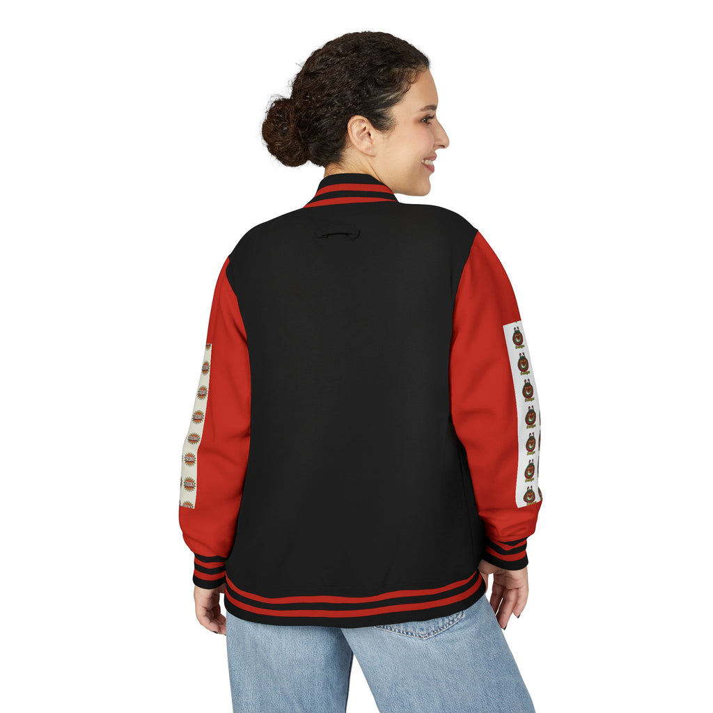 Retro Letterman Jacket with Cheerful Graphics