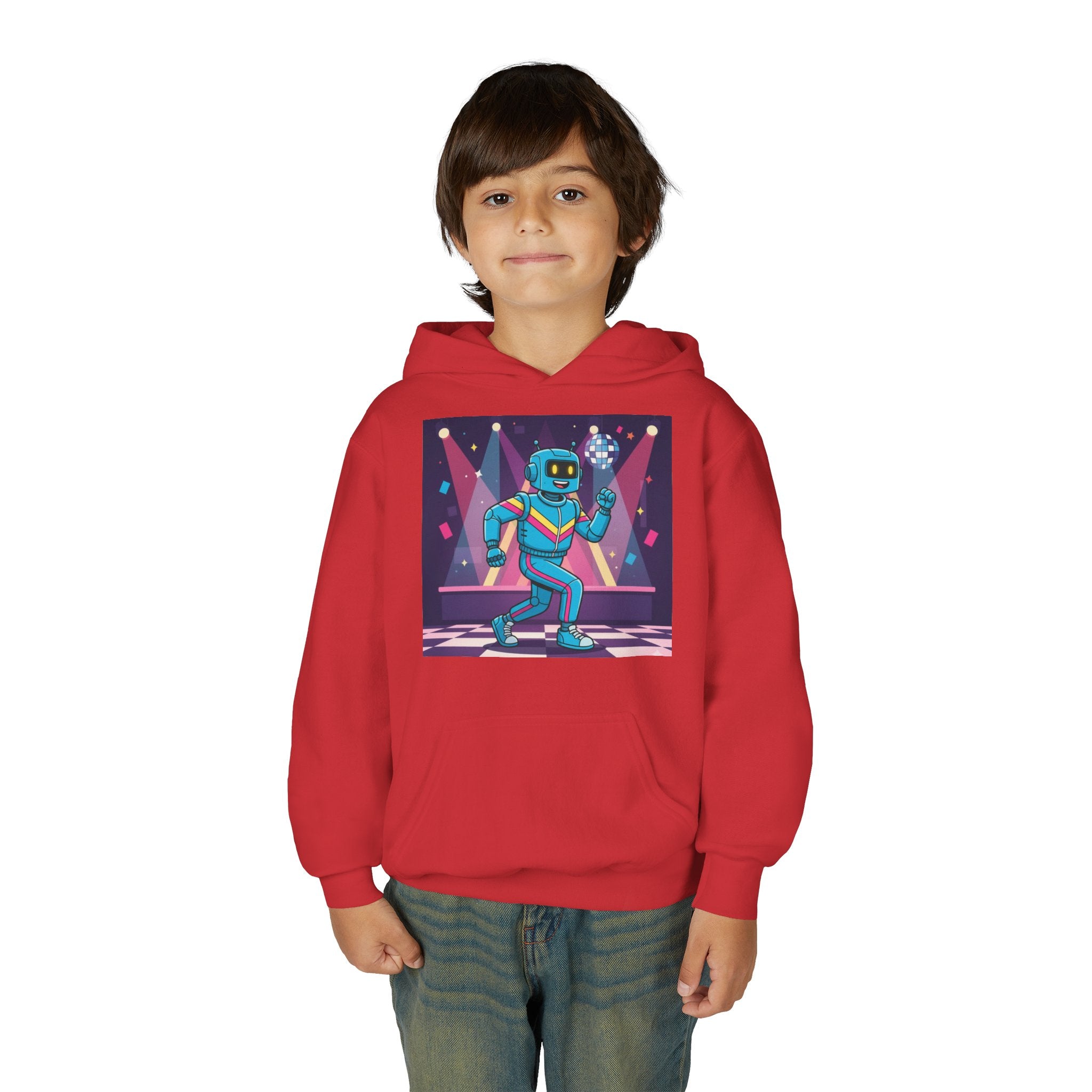 Kids Robot Disco Hoodie — 'Freaky Ko' Back Logo Youth Sweatshirt