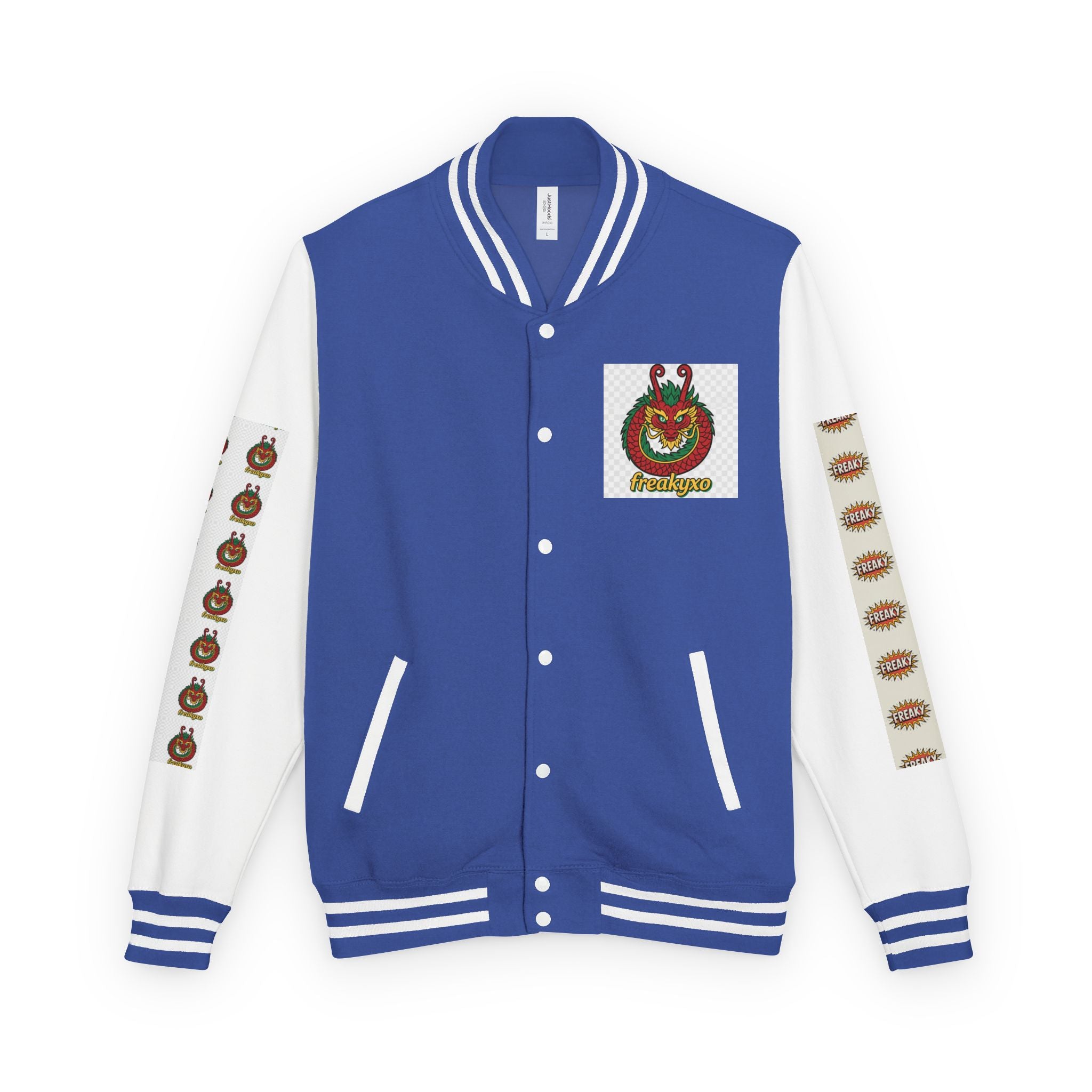 Retro Letterman Jacket with Cheerful Graphics