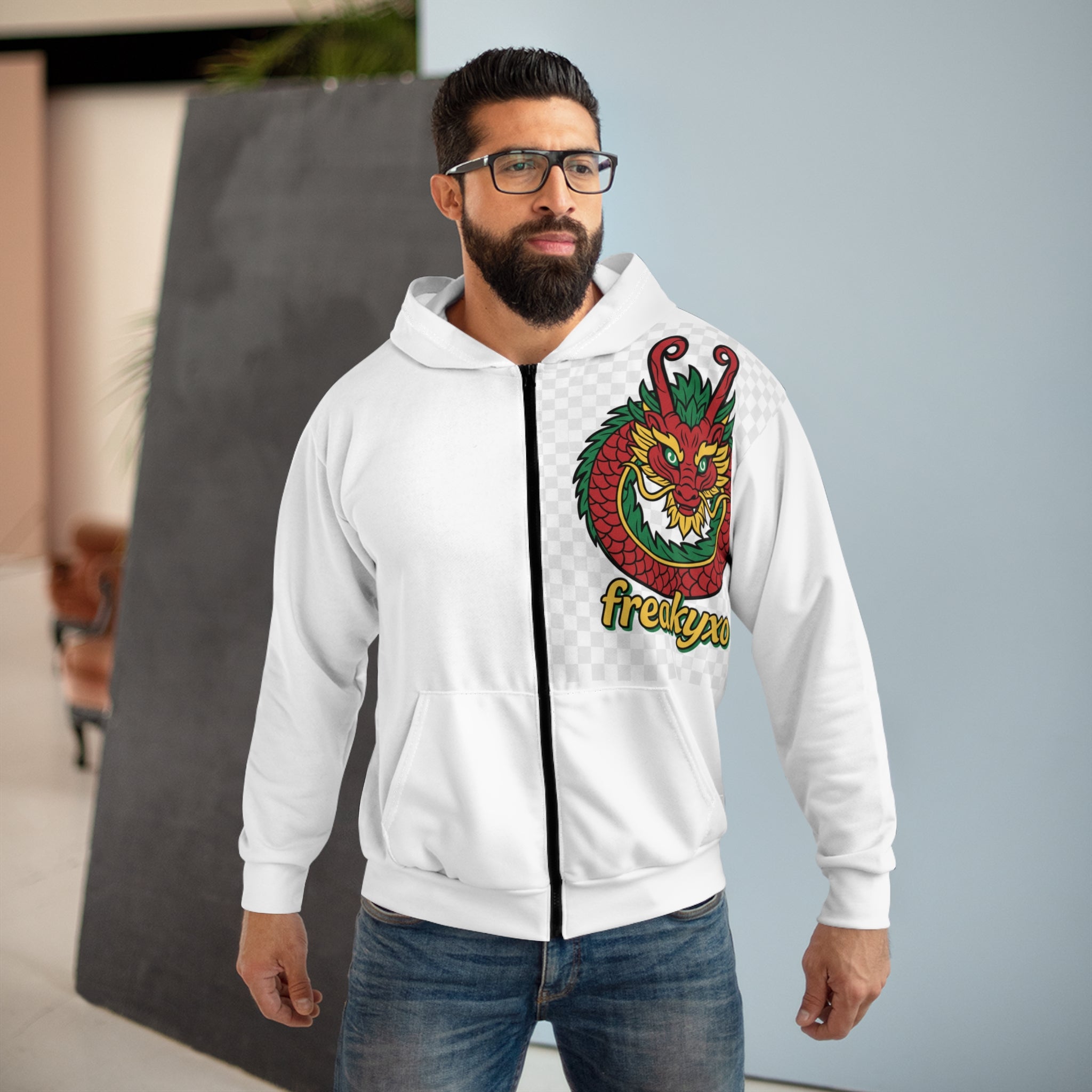 Freaky Dragon Unisex Zip Hoodie