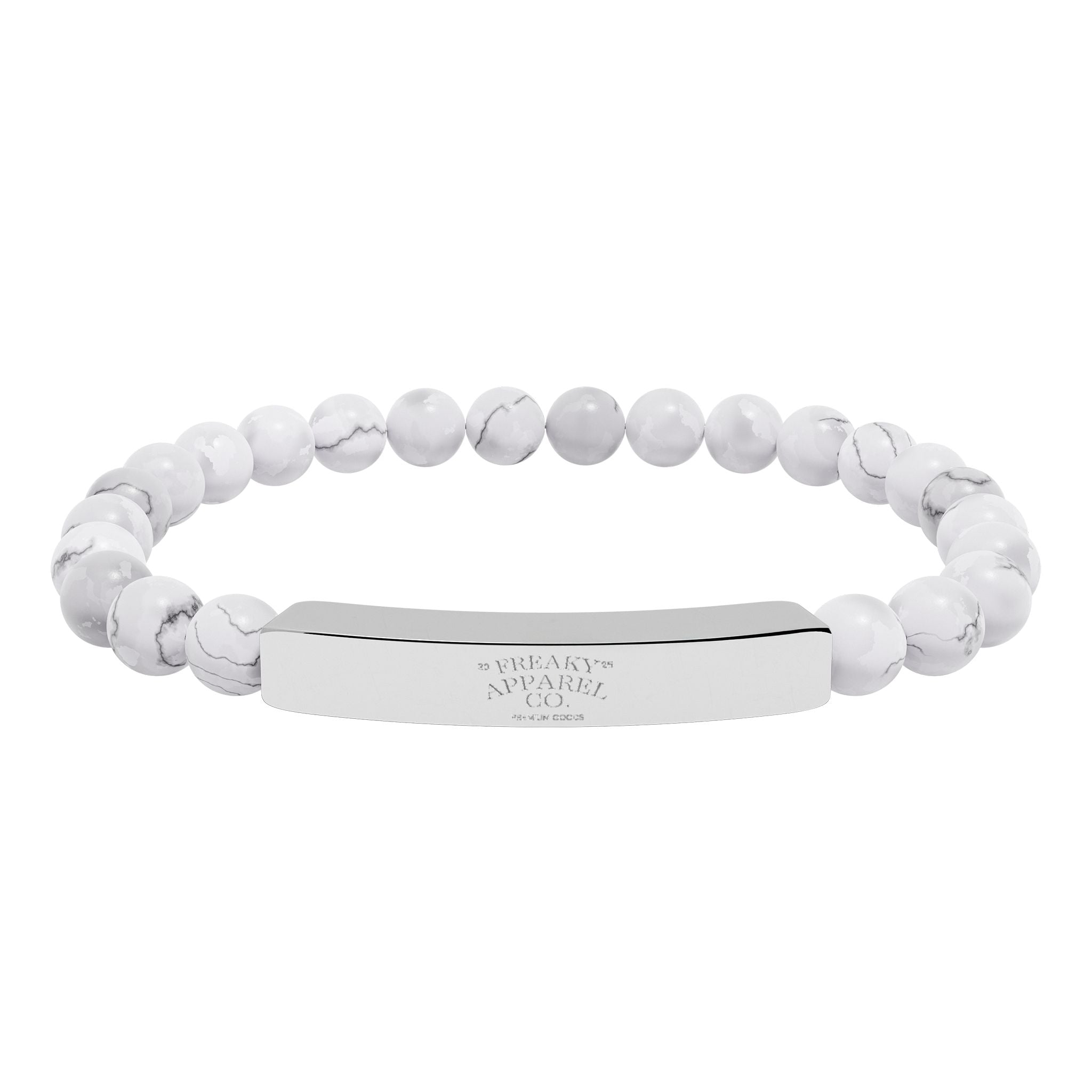 Natural Stone Engraved Bar Bracelet for Mindfulness