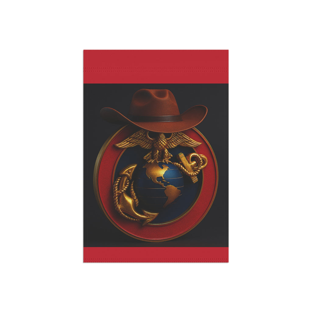 Patriotic Garden Banner with Eagle and Globe Design