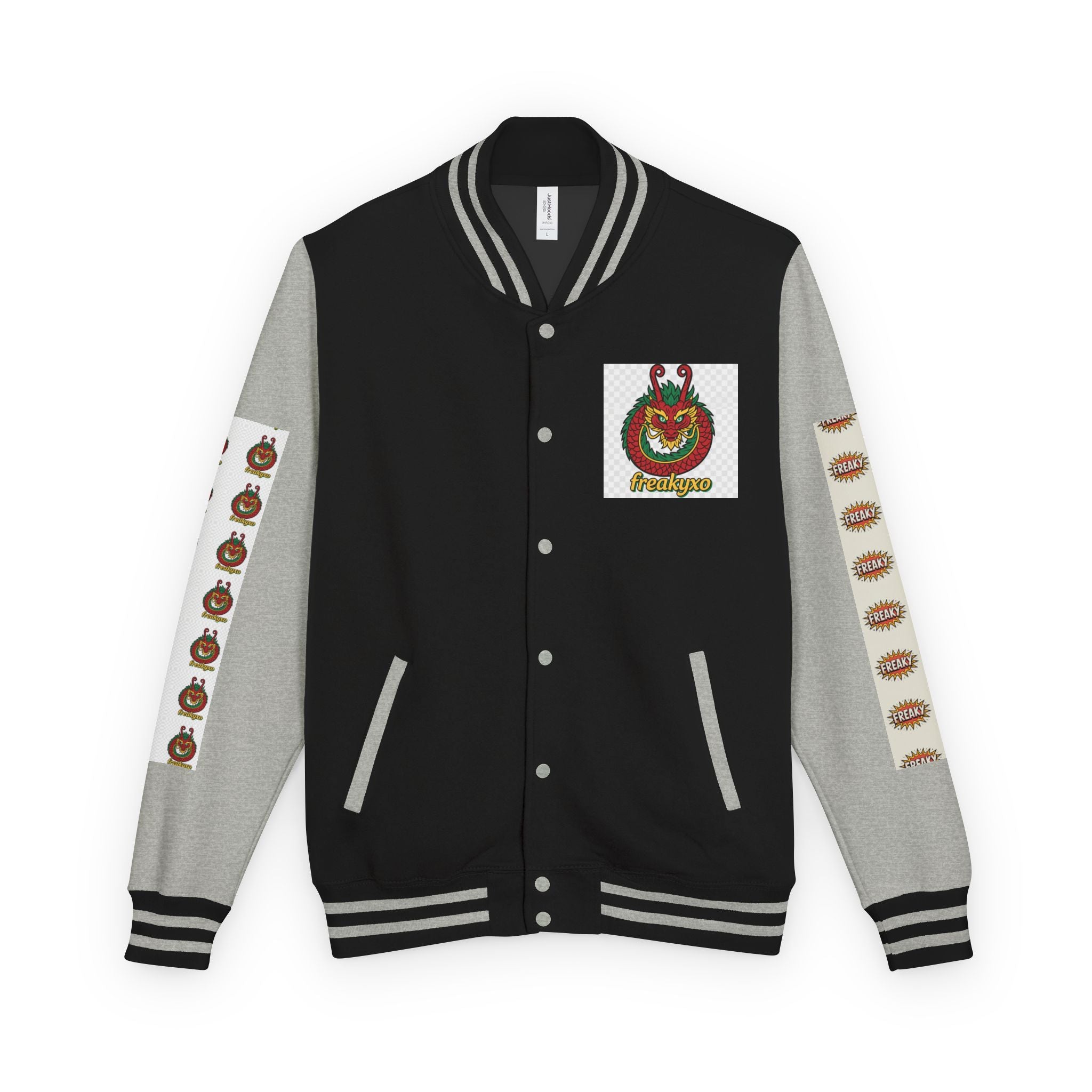 Retro Letterman Jacket with Cheerful Graphics