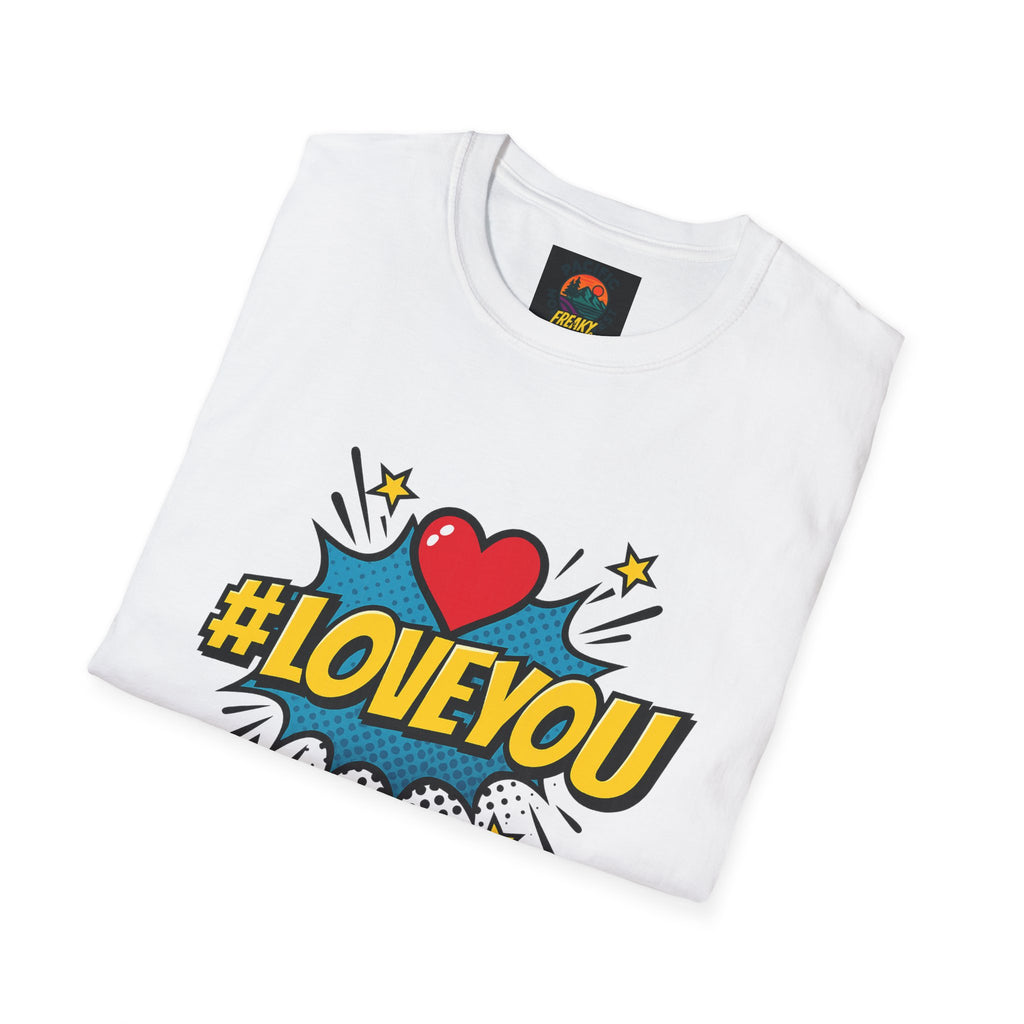 I Love You Pop Art T-Shirt — Retro Comic Heart Design