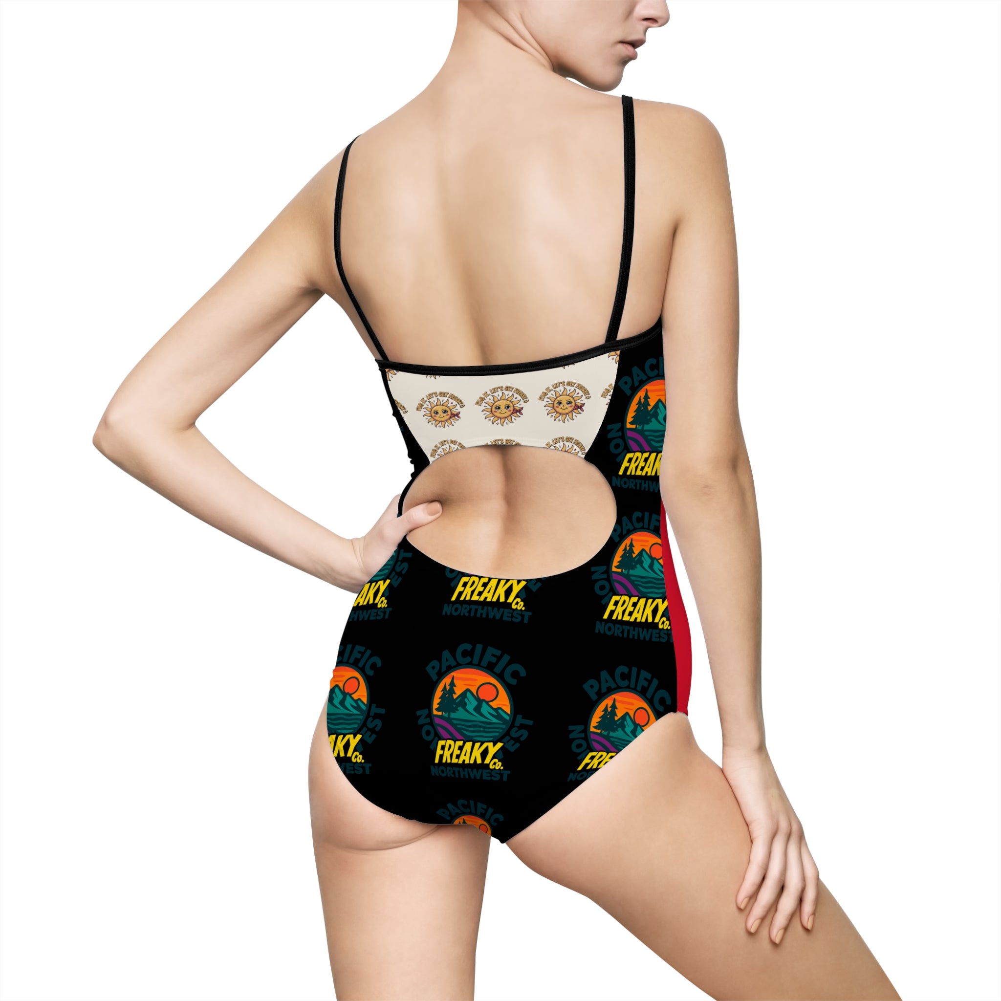 Vibrant Women's One-Piece Swimsuit - "I'm Beautiful" Design
