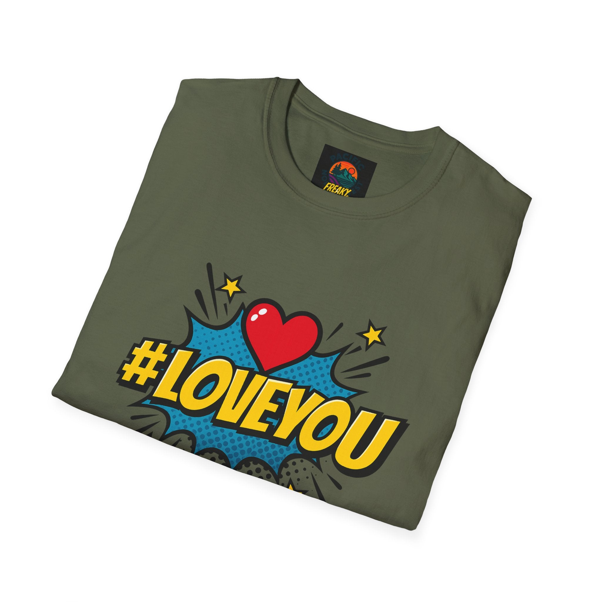 I Love You Pop Art T-Shirt — Retro Comic Heart Design