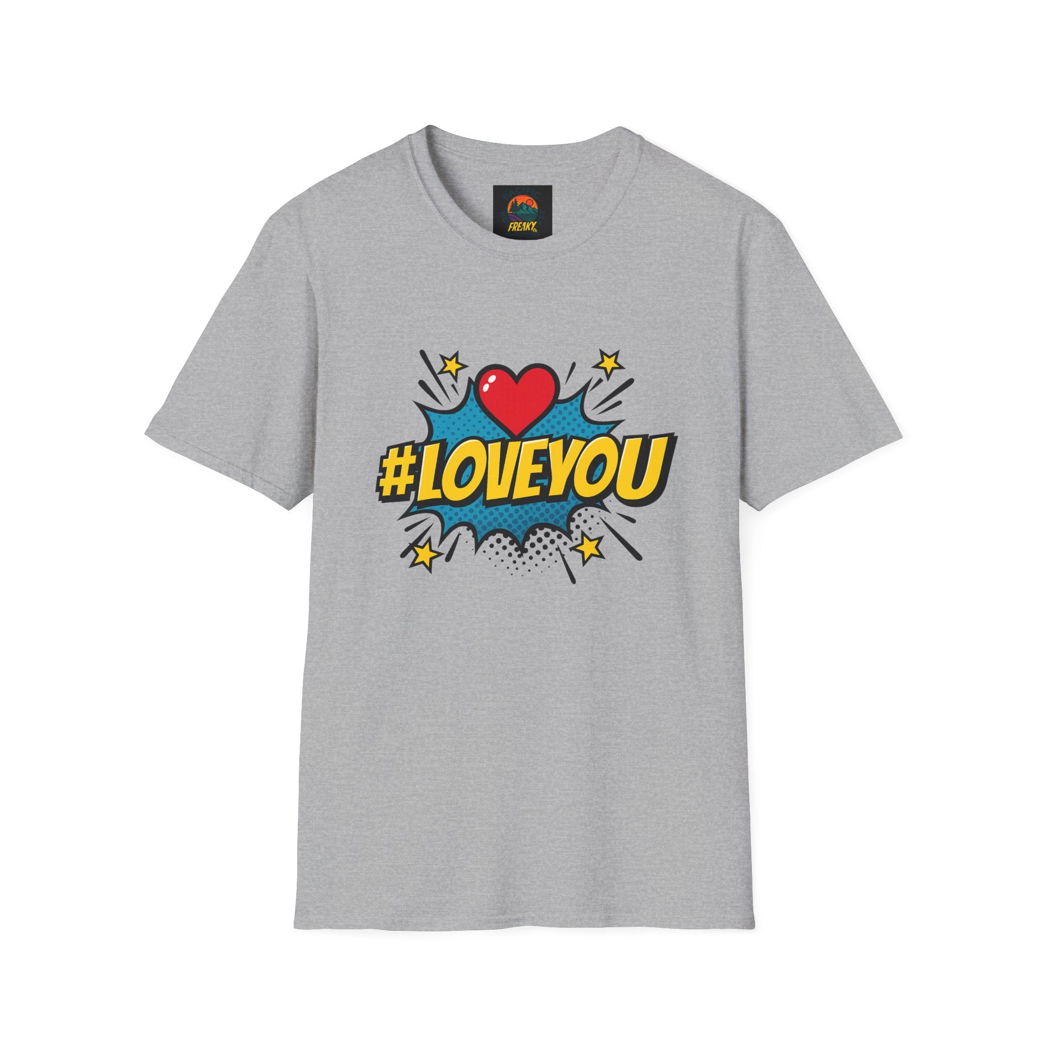 I Love You Pop Art T-Shirt — Retro Comic Heart Design