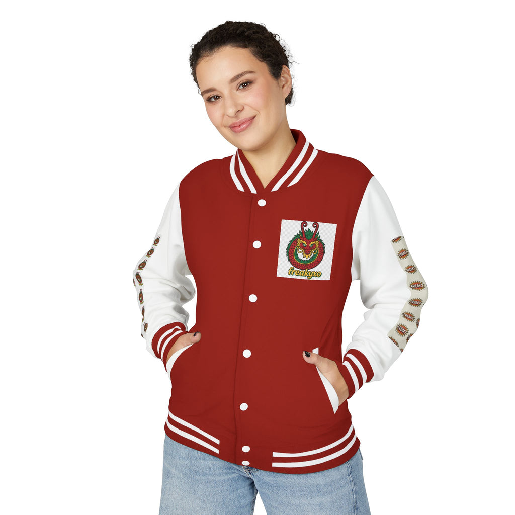 Retro Letterman Jacket with Cheerful Graphics