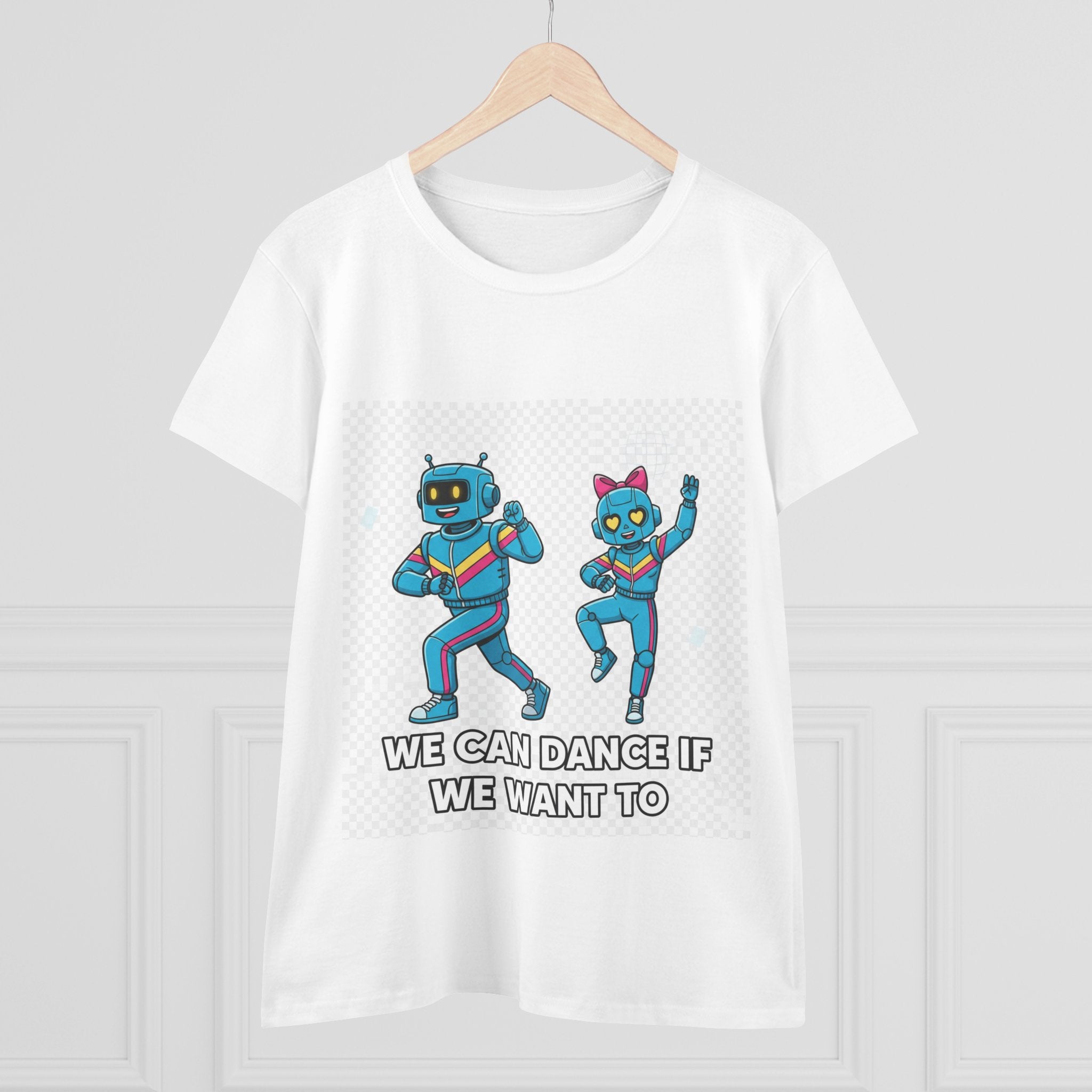 Dancing Robots Tee — “We Can Dance If We Want To” Women's Cotton T‑Shirt