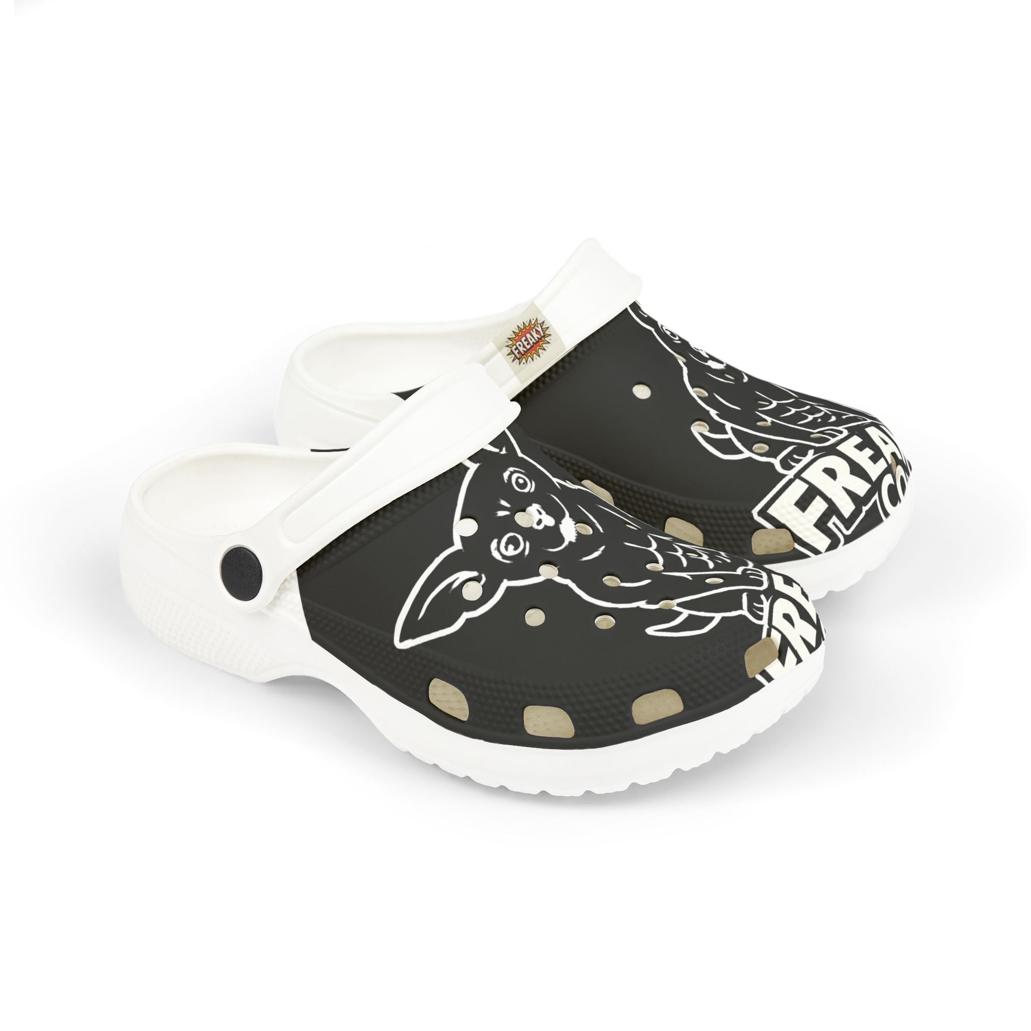 Kid's Fun EVA Foam Clogs - Trendy Black Design with Playful Dog Graphic