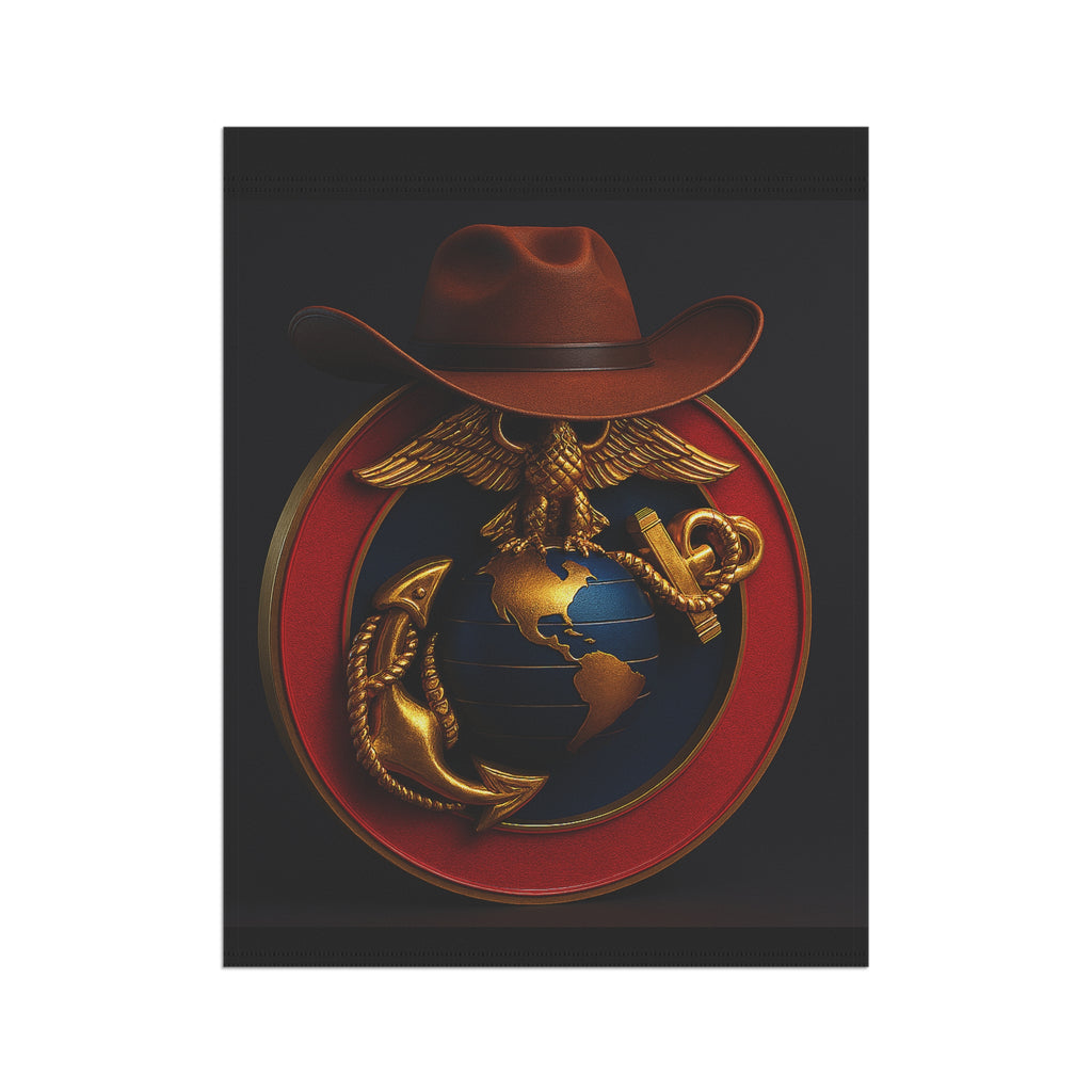 Patriotic Garden Banner with Eagle and Globe Design