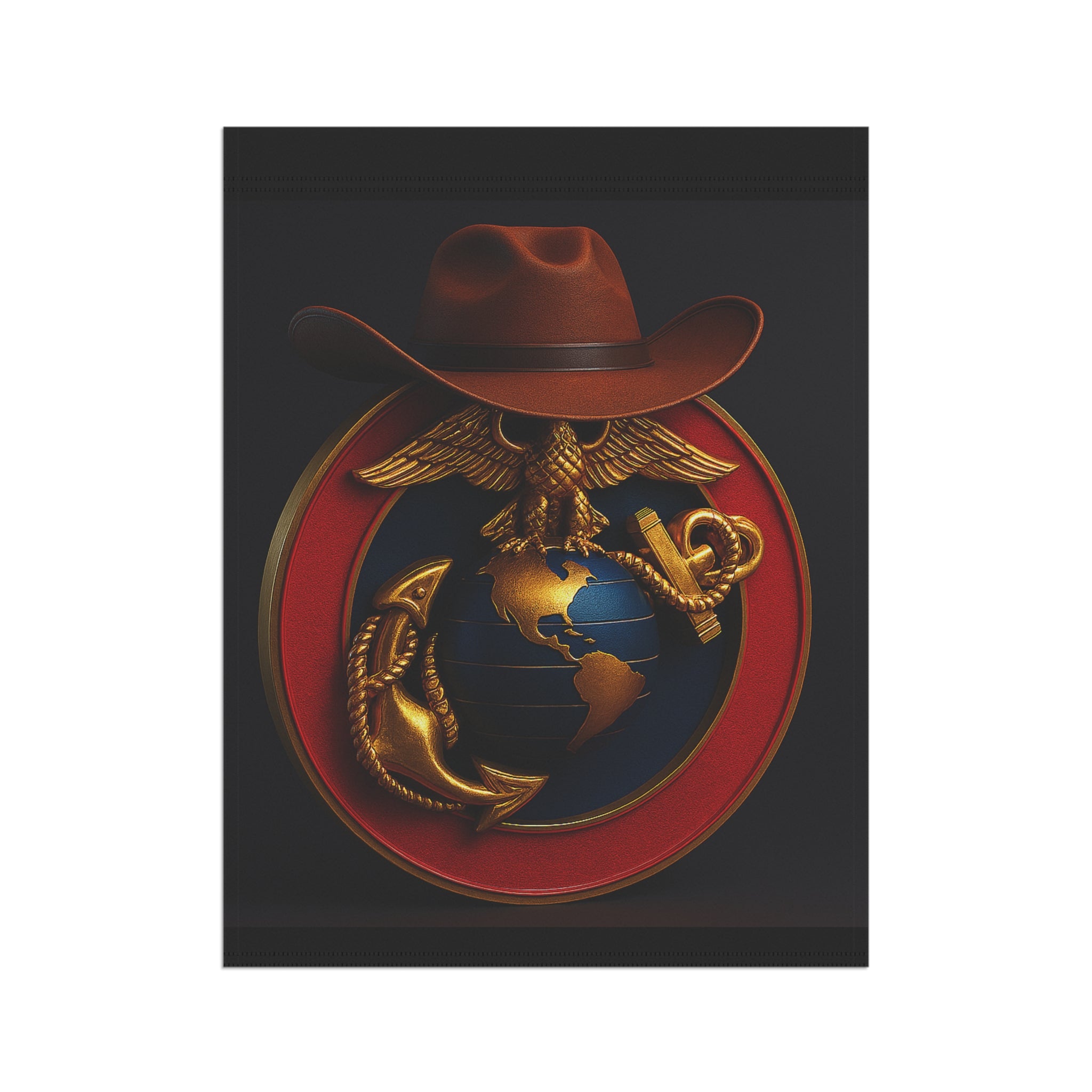 Patriotic Garden Banner with Eagle and Globe Design