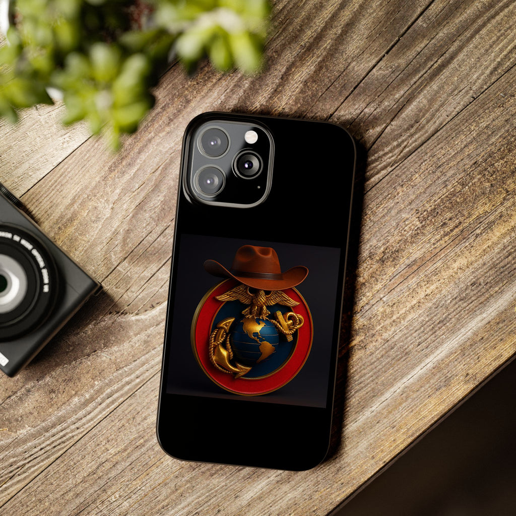 Slim Phone Case with Marine Corps Eagle Globe and Anchor Design