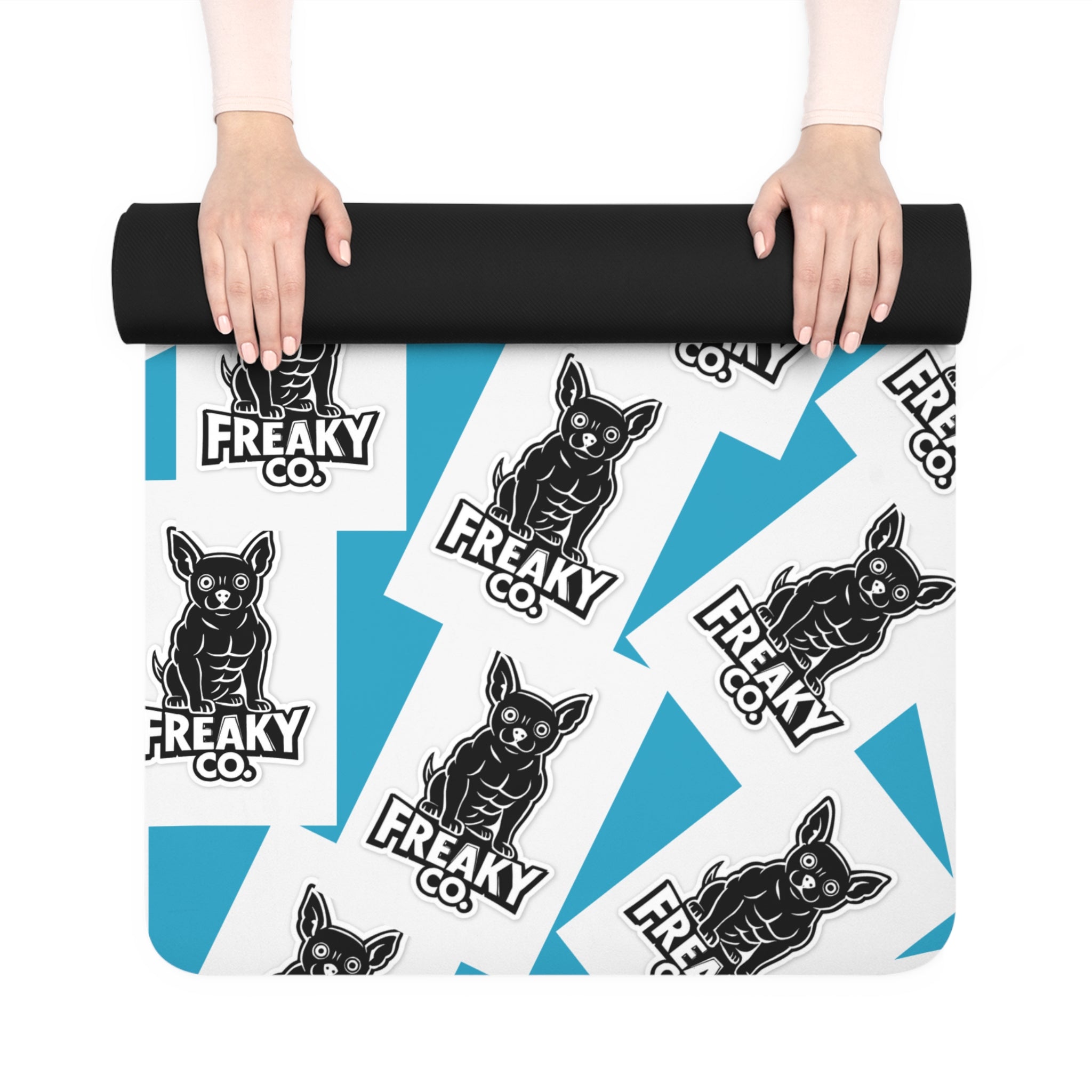 Freaky Dog Pattern Yoga Mat - Durable Rubber Exercise Mat for Pet Lovers