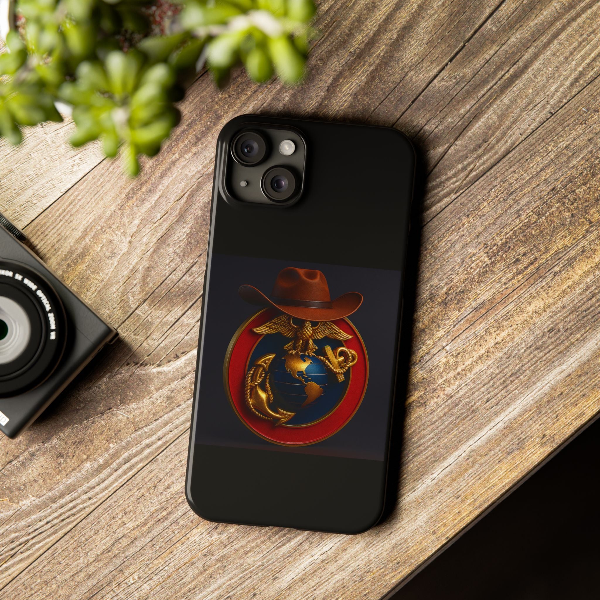 Slim Phone Case with Marine Corps Eagle Globe and Anchor Design