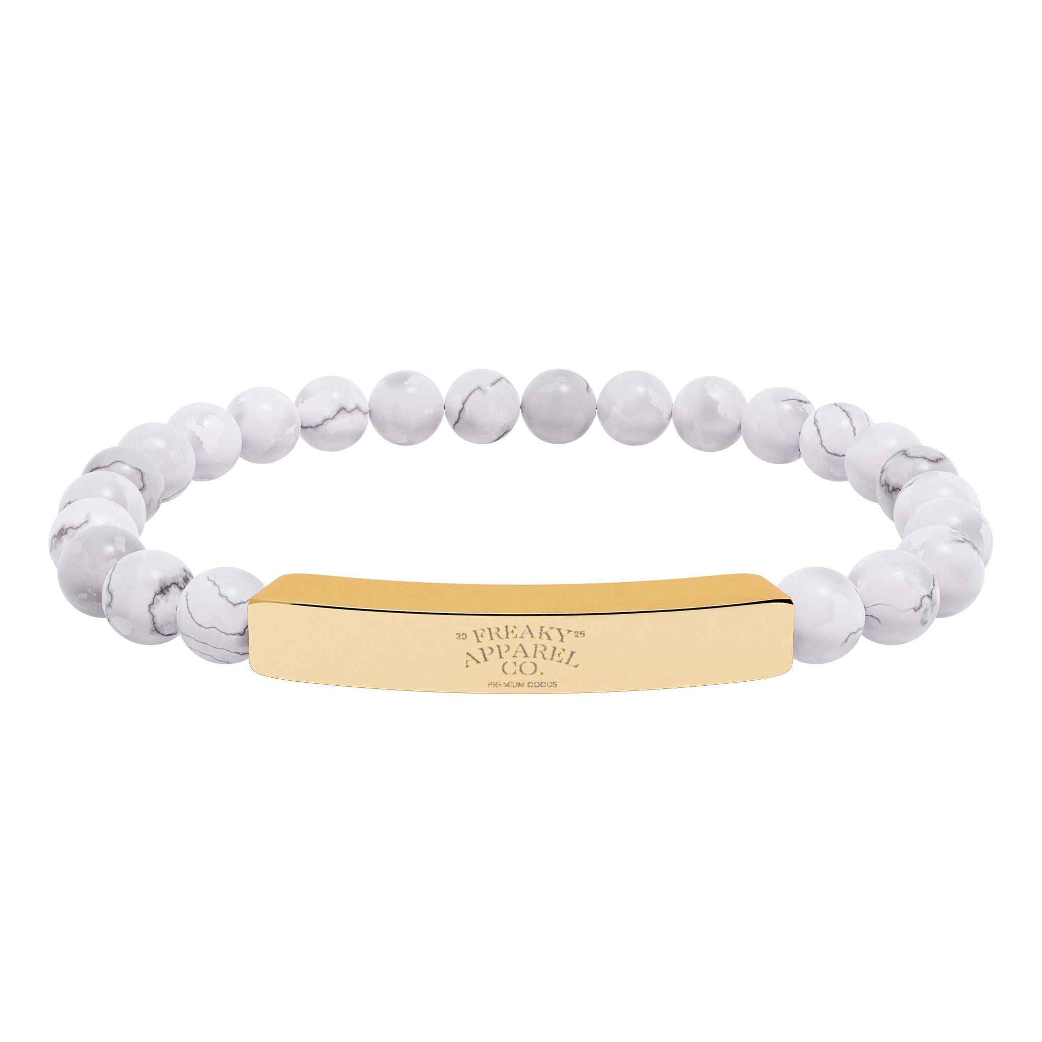 Natural Stone Engraved Bar Bracelet for Mindfulness