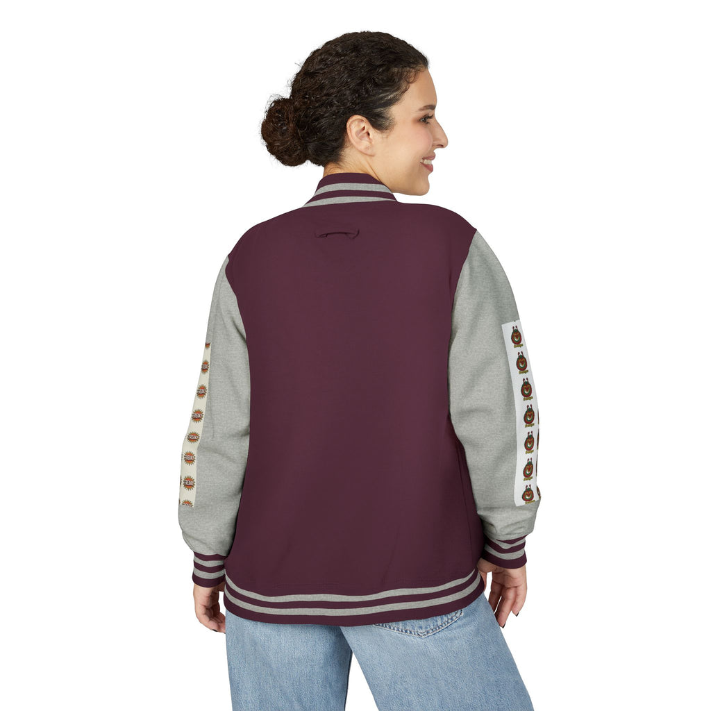 Retro Letterman Jacket with Cheerful Graphics