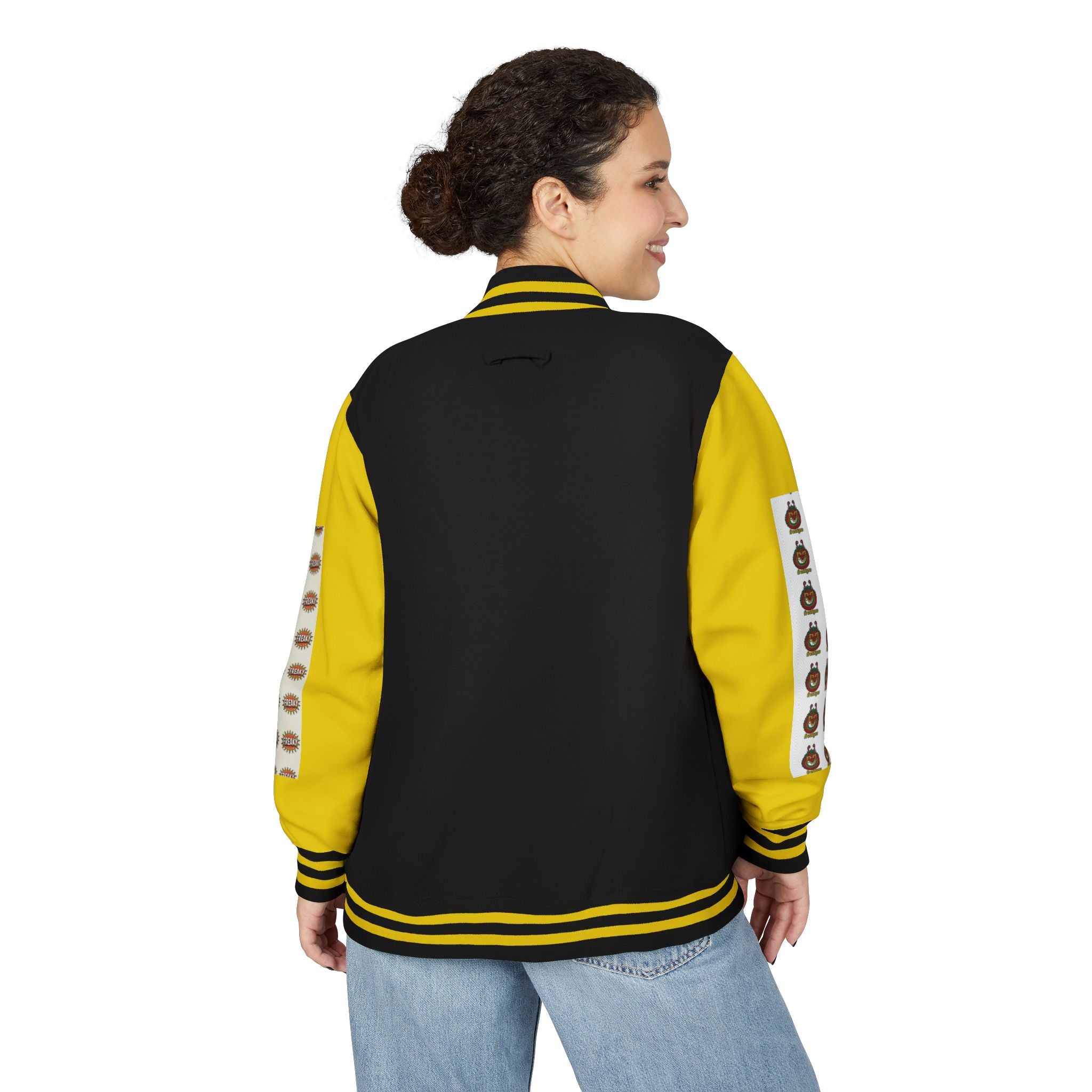 Retro Letterman Jacket with Cheerful Graphics