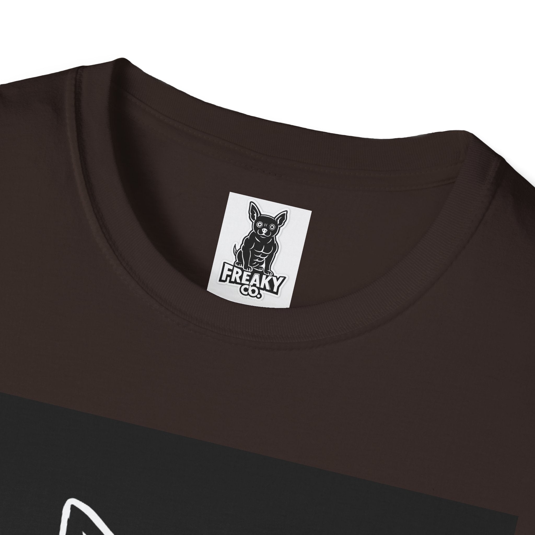 Freaky Co. Unisex Softstyle T-Shirt with Playful Chihuahua Design