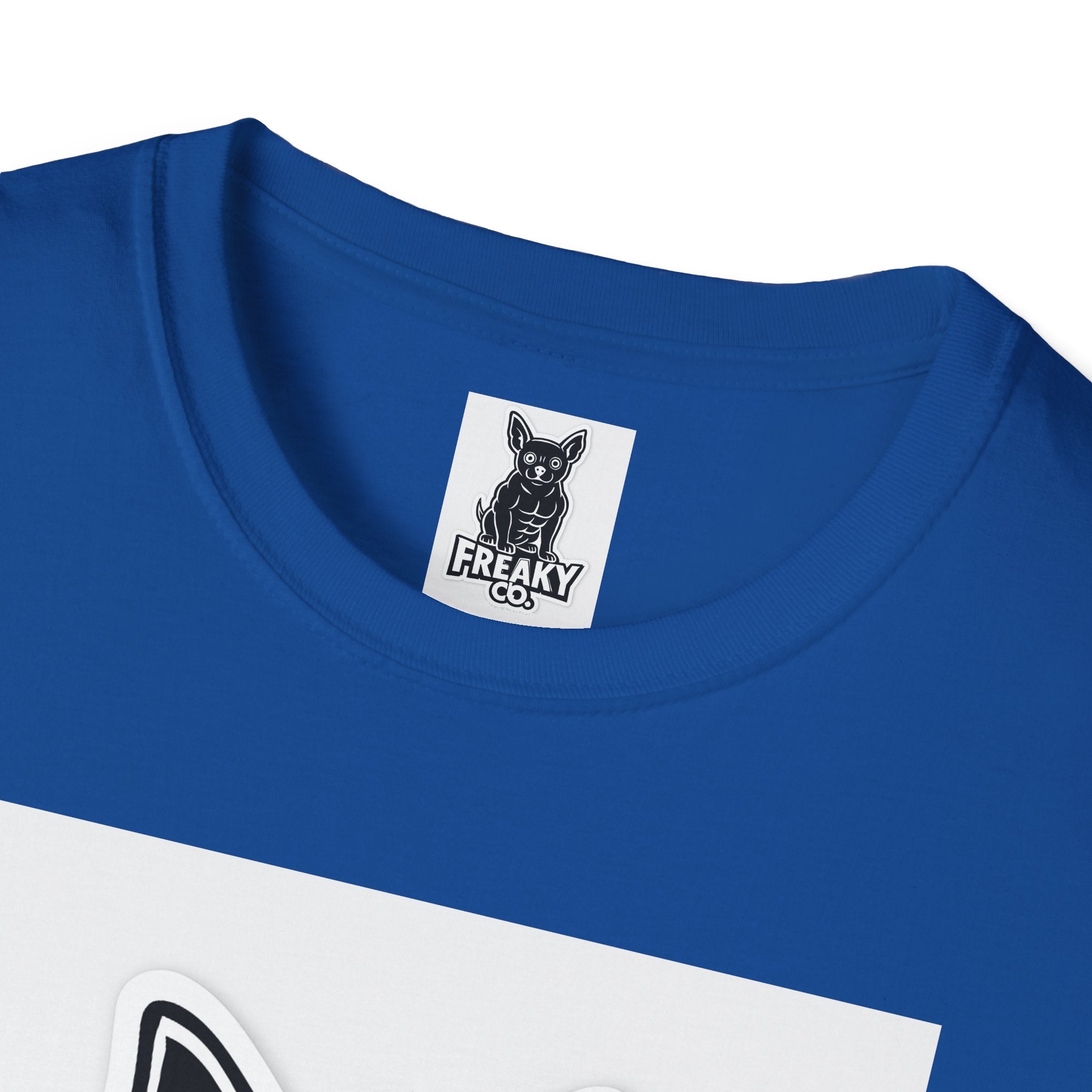 Freaky Co. Unisex Softstyle T-Shirt with Playful Chihuahua Design