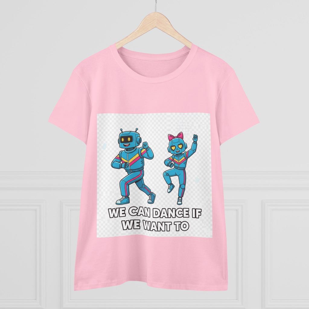 Dancing Robots Tee — “We Can Dance If We Want To” Women's Cotton T‑Shirt